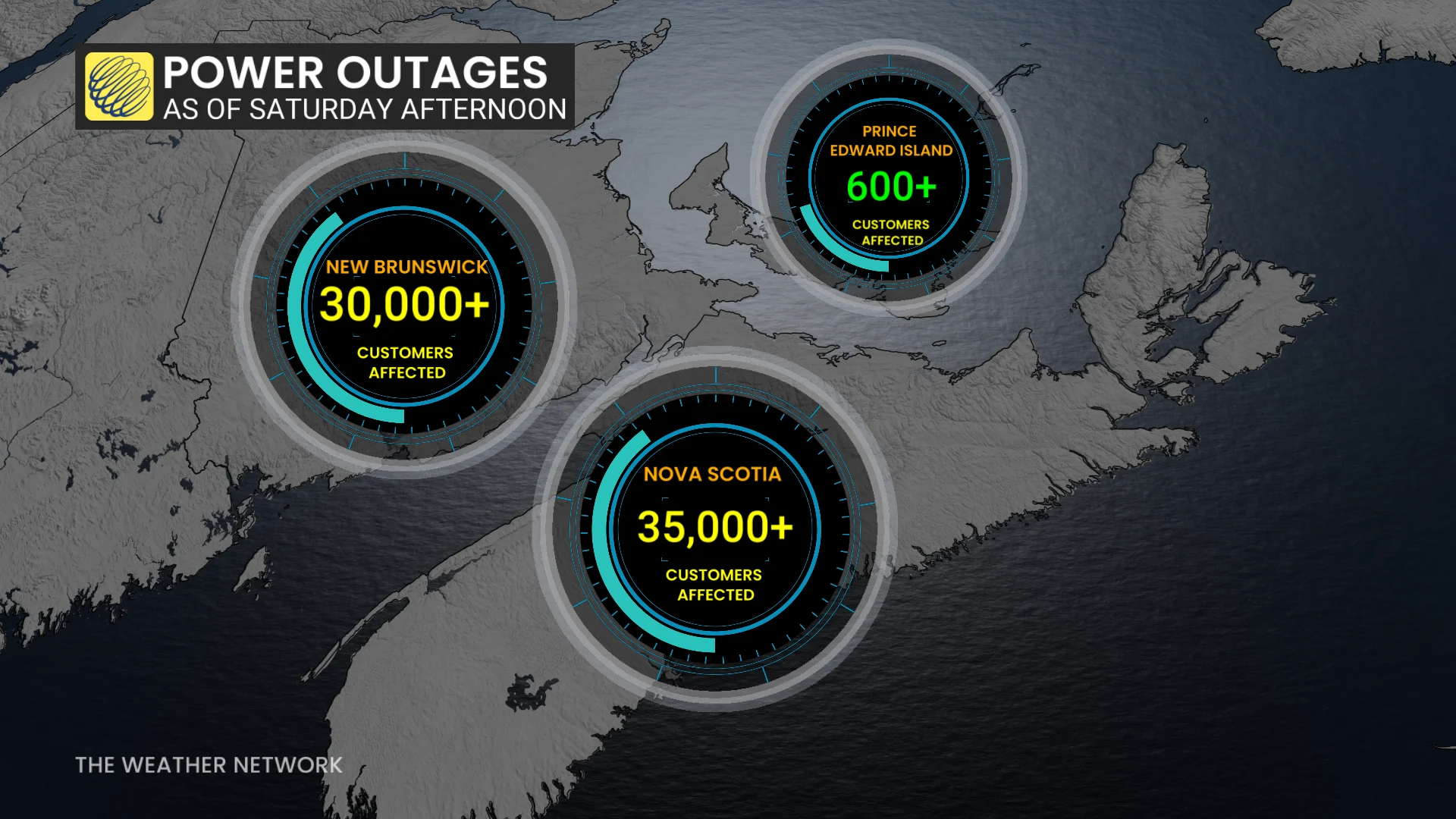 Maritimes Power Outages December 20 2025