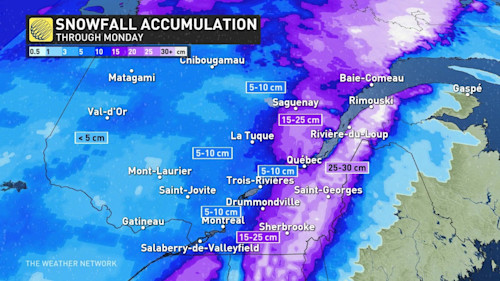Heavy, disruptive snows spreading into Quebec for Monday The Weather