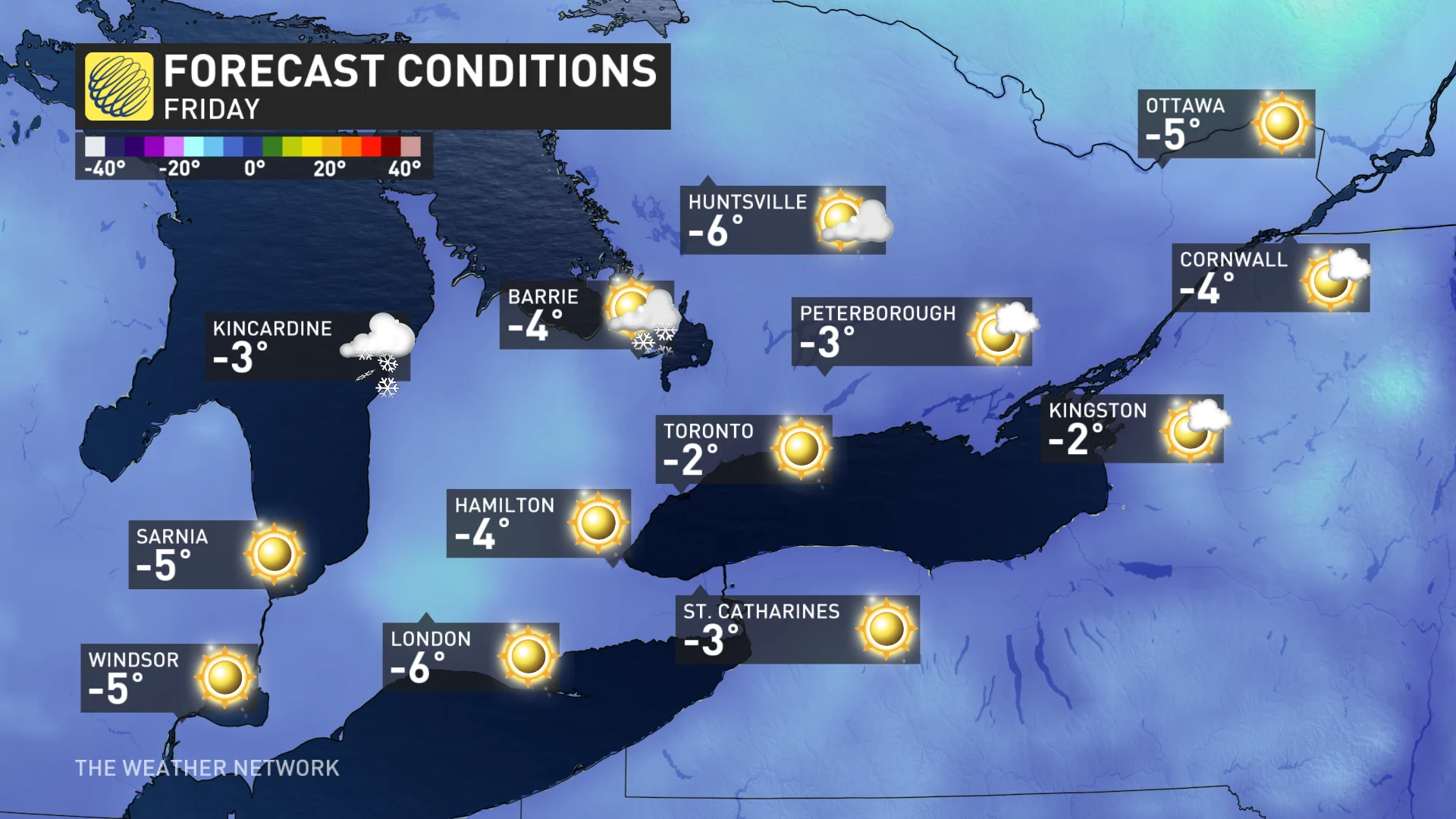 Baron - Southern Ontario Friday temps