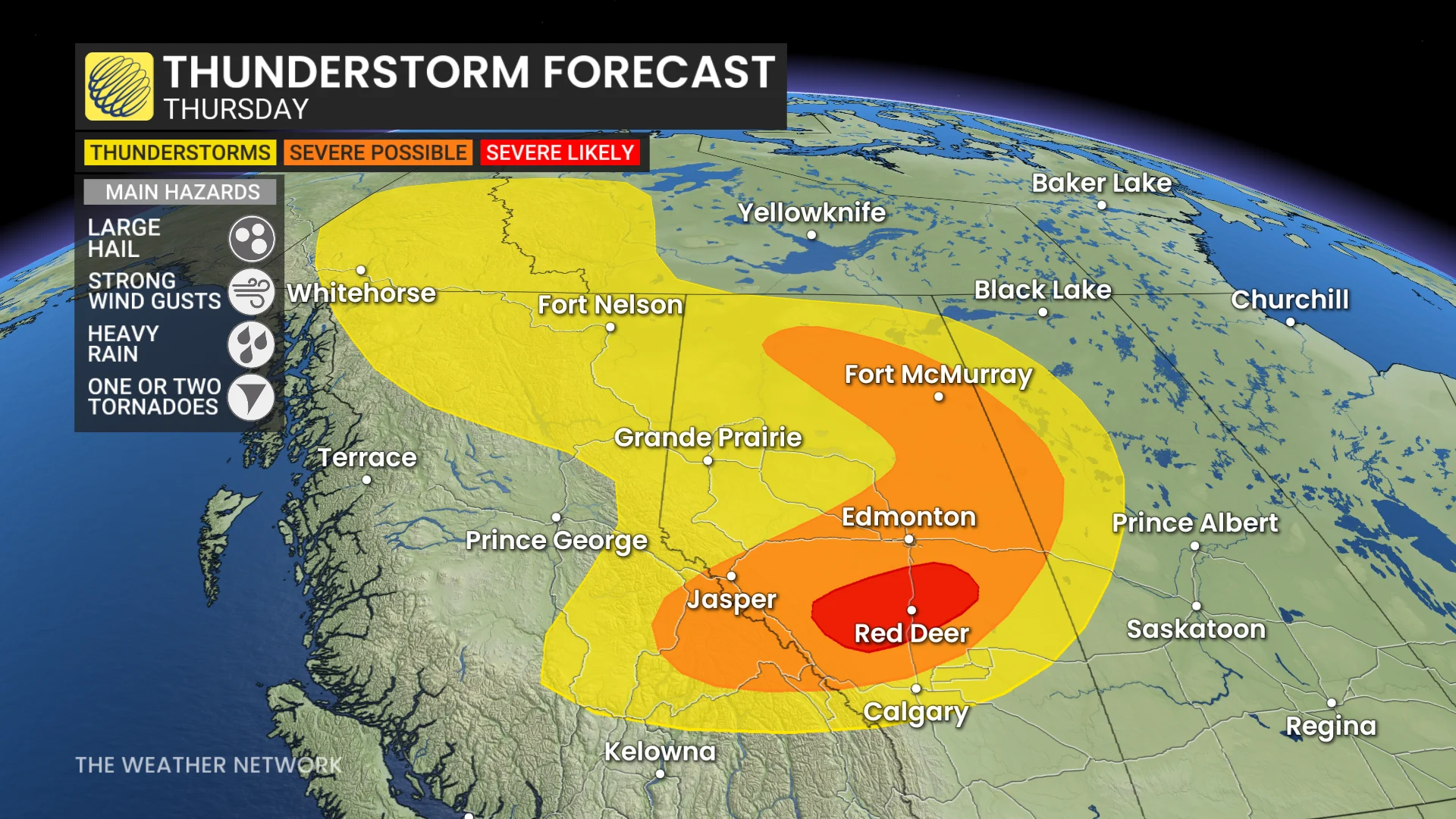Baron - Thunderstorm risk Prairies Thursday - July 24