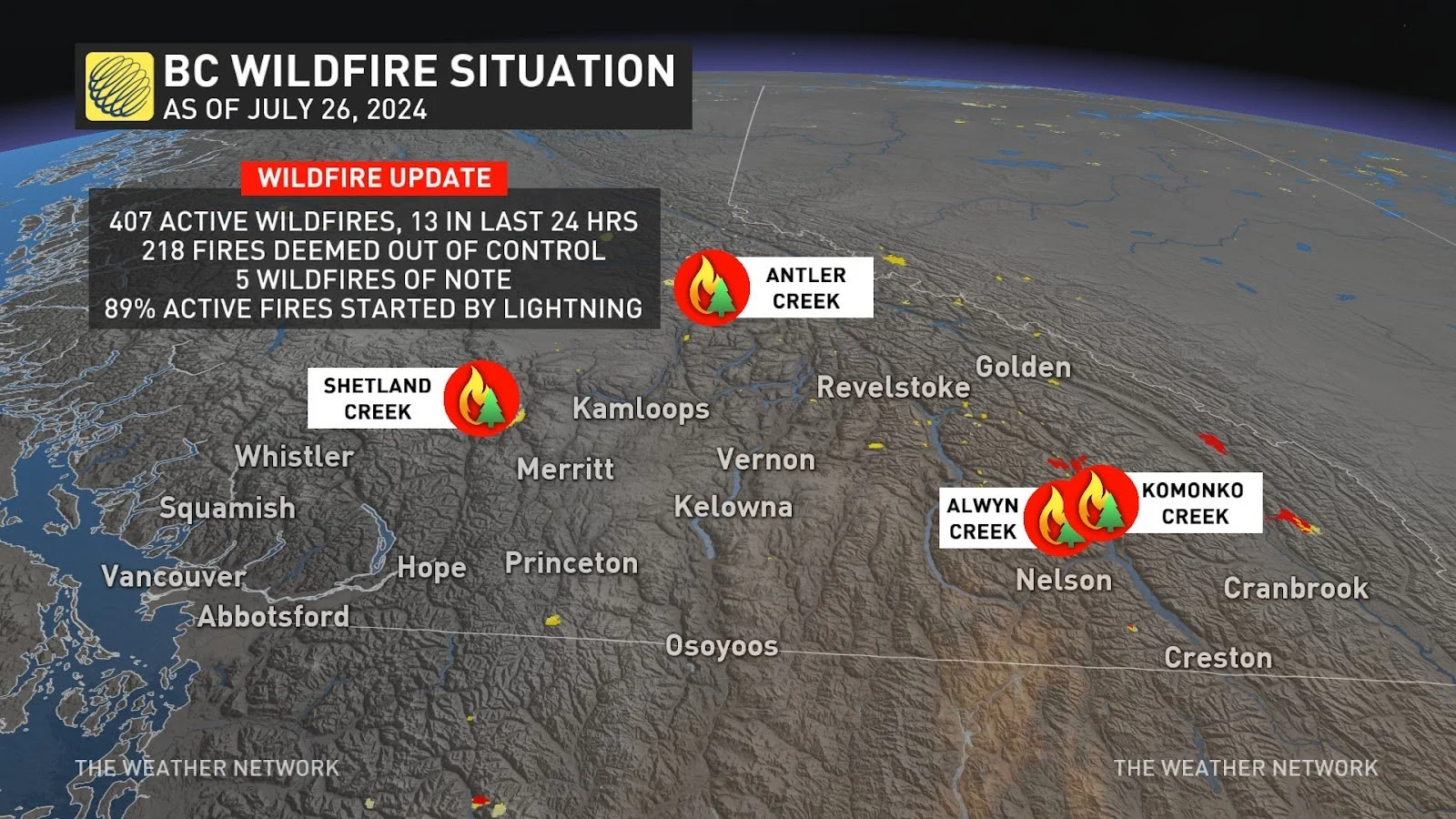 BC wildfire situation update as of July 26 2024