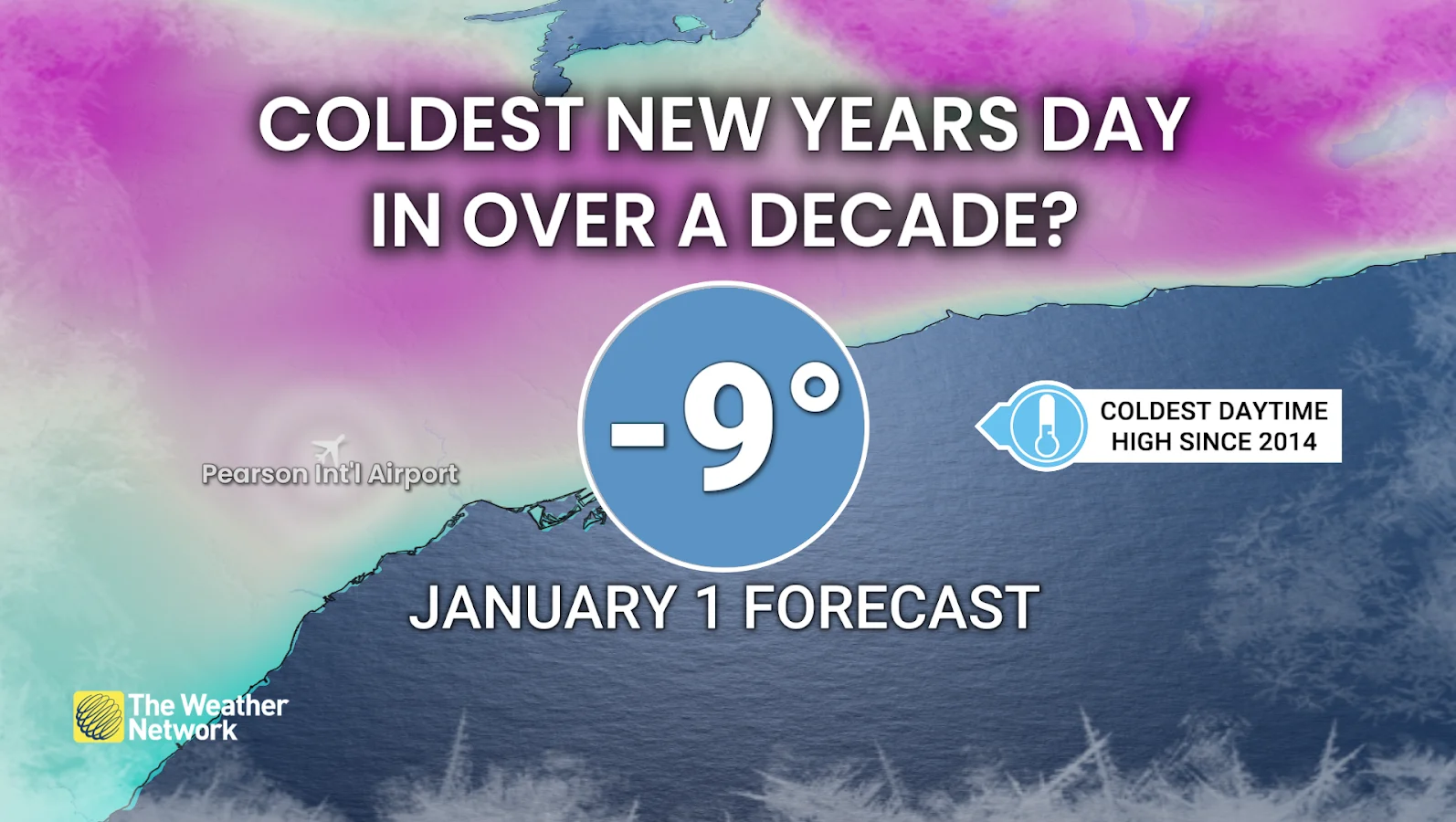 Toronto, Winter, New Year's Day, Coldest, Decade, Winter, December 30, 2025. (The Weather Network/Rachel Modestino)