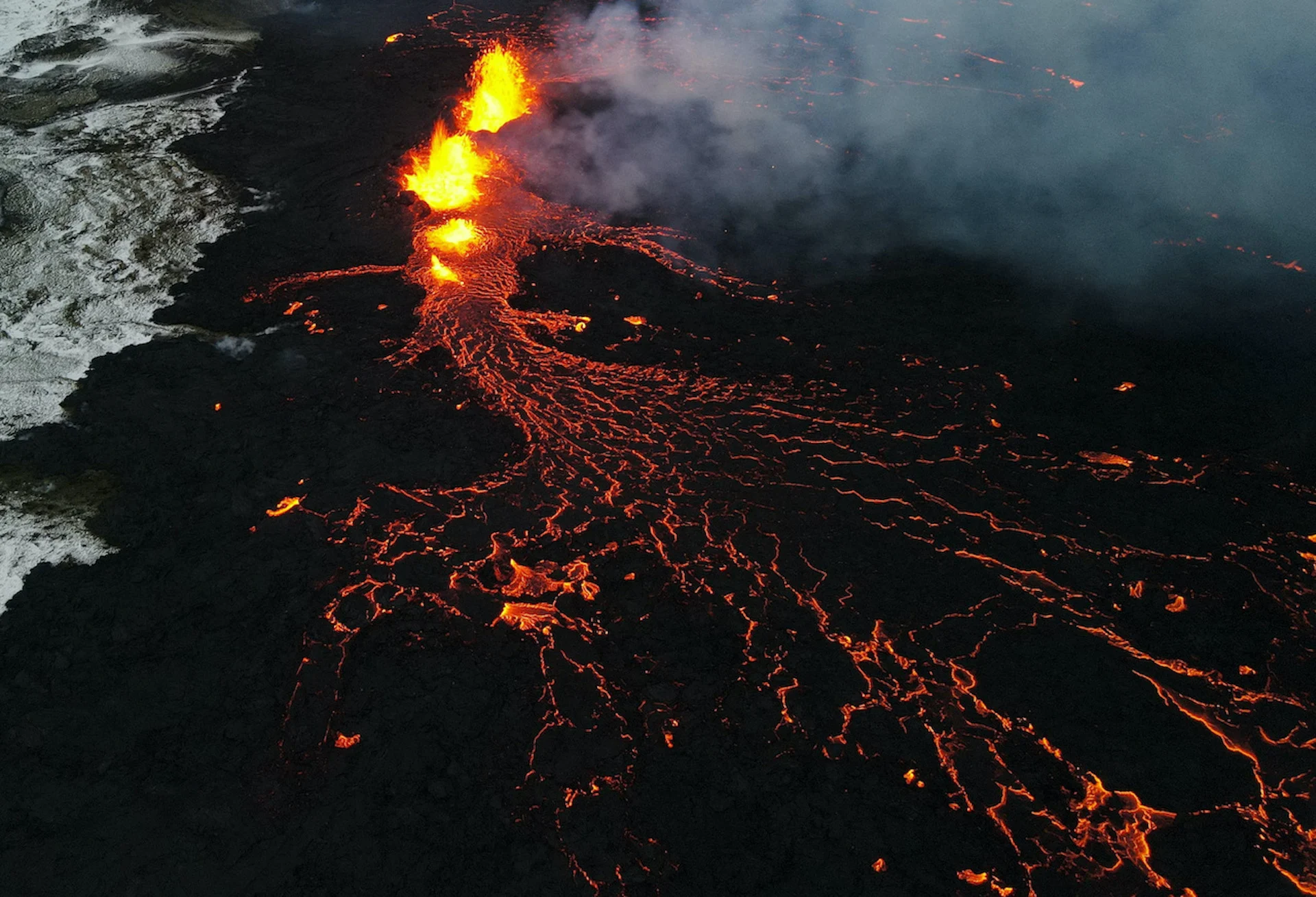 Lava flows from Iceland volcano continues to decrease