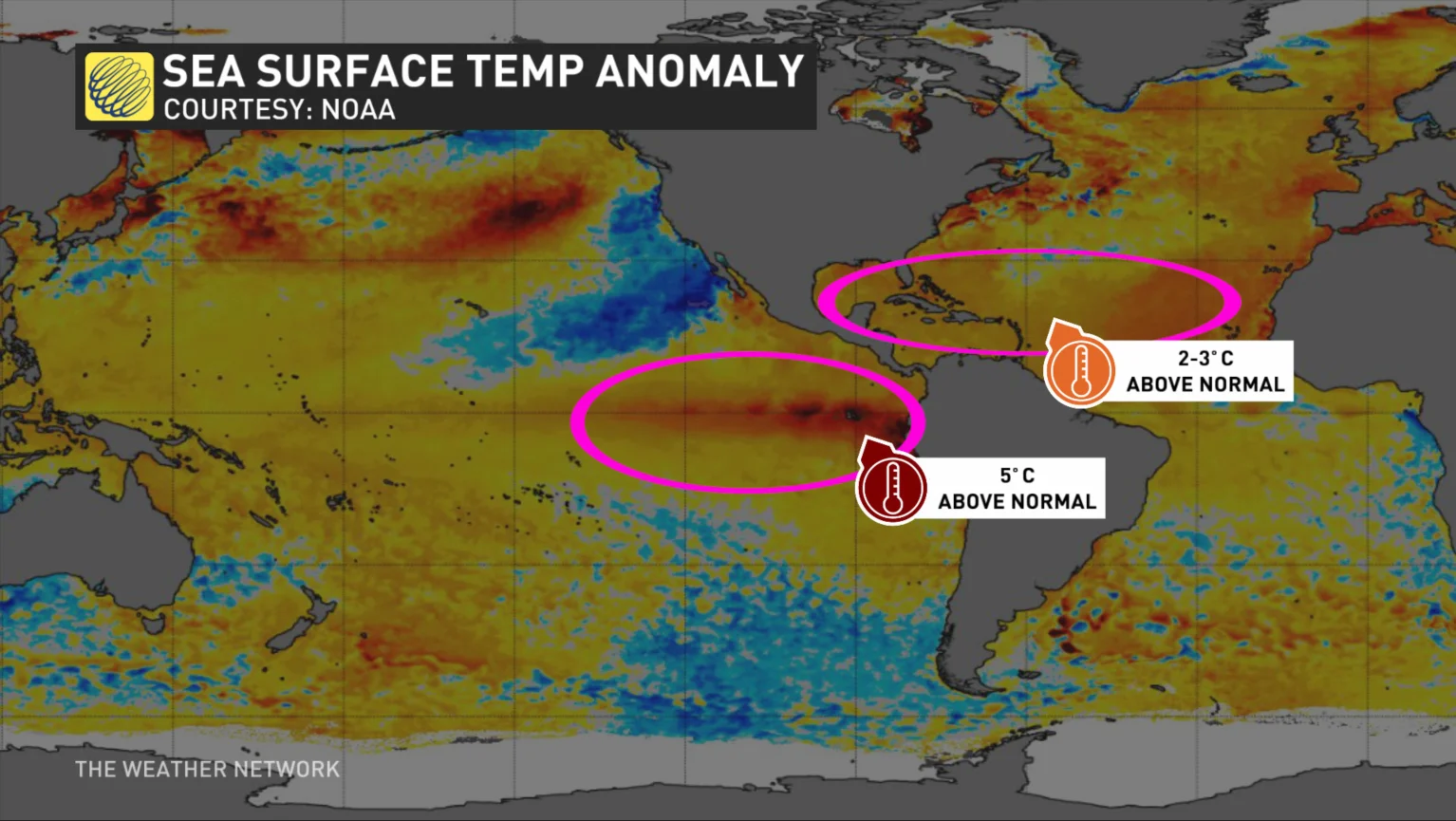 2023 Atlantic Ocean temperature anomaly
