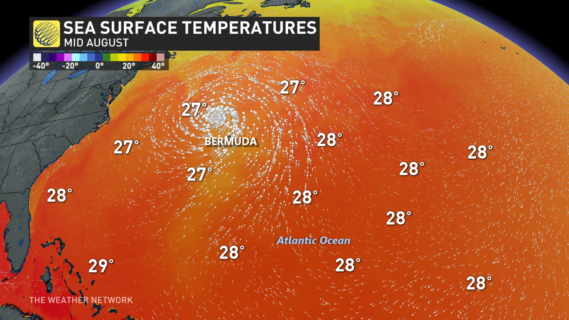 Atlantic Canada sea surface temperatures