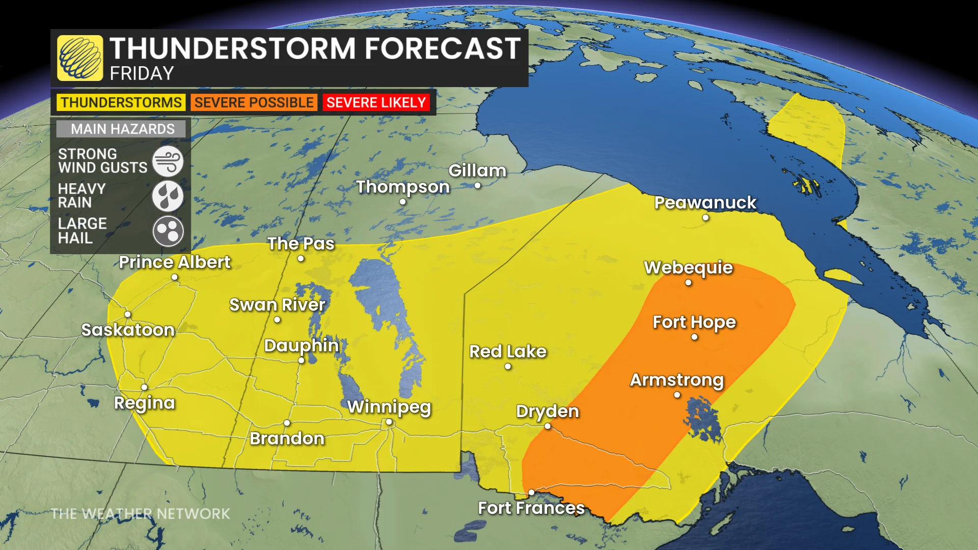 Baron - Prairies storm risk Friday - July 10