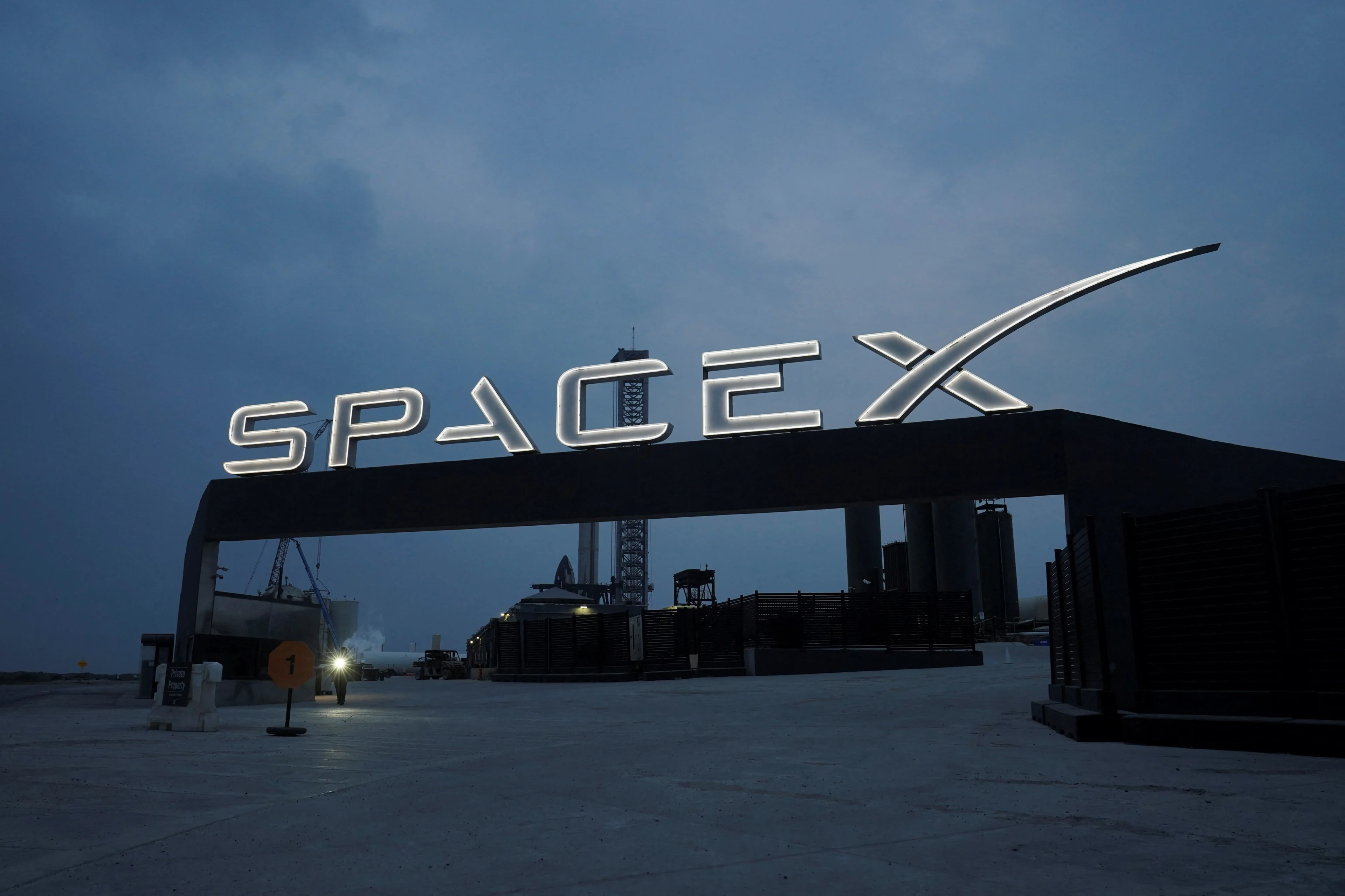 Reuters: FILE PHOTO: The entrance to the SpaceX rocket launch area is pictured in Brownsville, Texas, U.S., May 12, 2024. REUTERS/Veronica Gabriela Cardenas