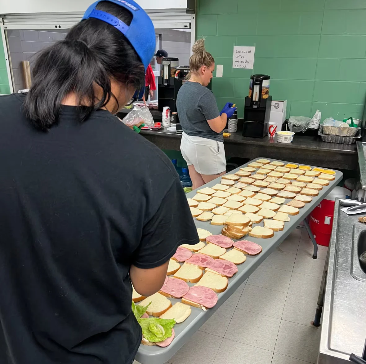 CBC: More than 400 evacuees stopped Thursday at the Jonas Roberts Memorial Community Centre in La Ronge for soup, sandwiches and snacks on their longer journey south. (Submitted by Kevin Roberts)