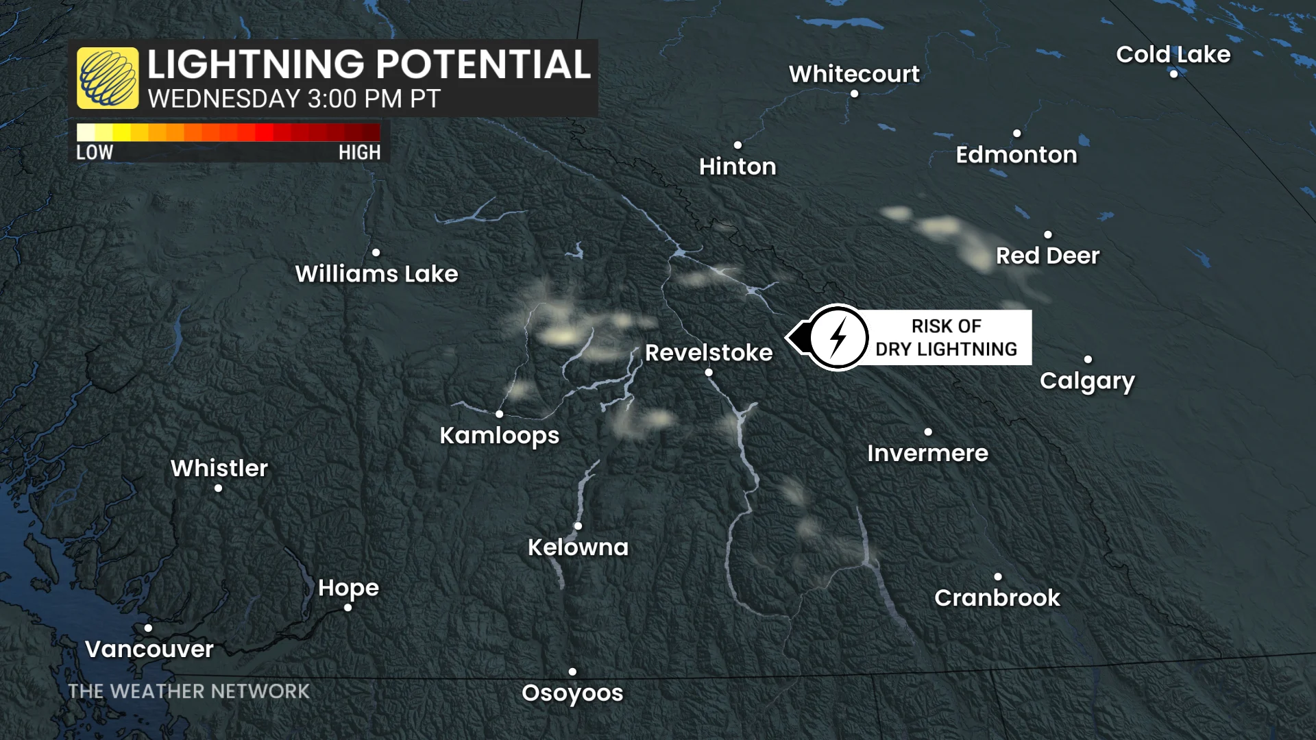 B.C. lightning potential Wednesday