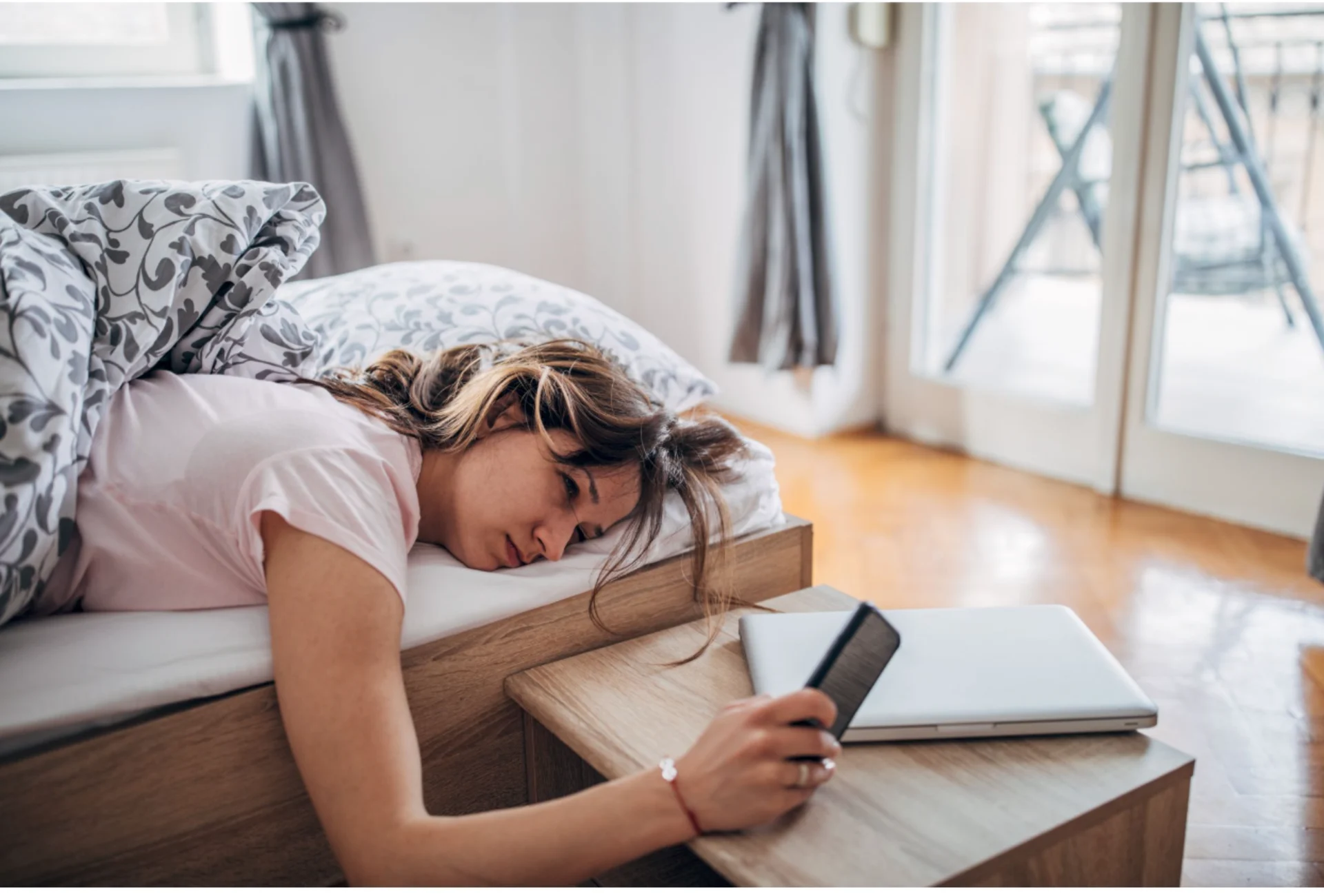 Getty Images: Woman can't sleep, bedroom, tired, groggy