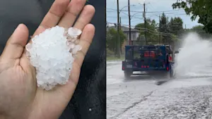 Une forte cellule orageuse balaie la Rive-Sud de Montréal. Détails ici.