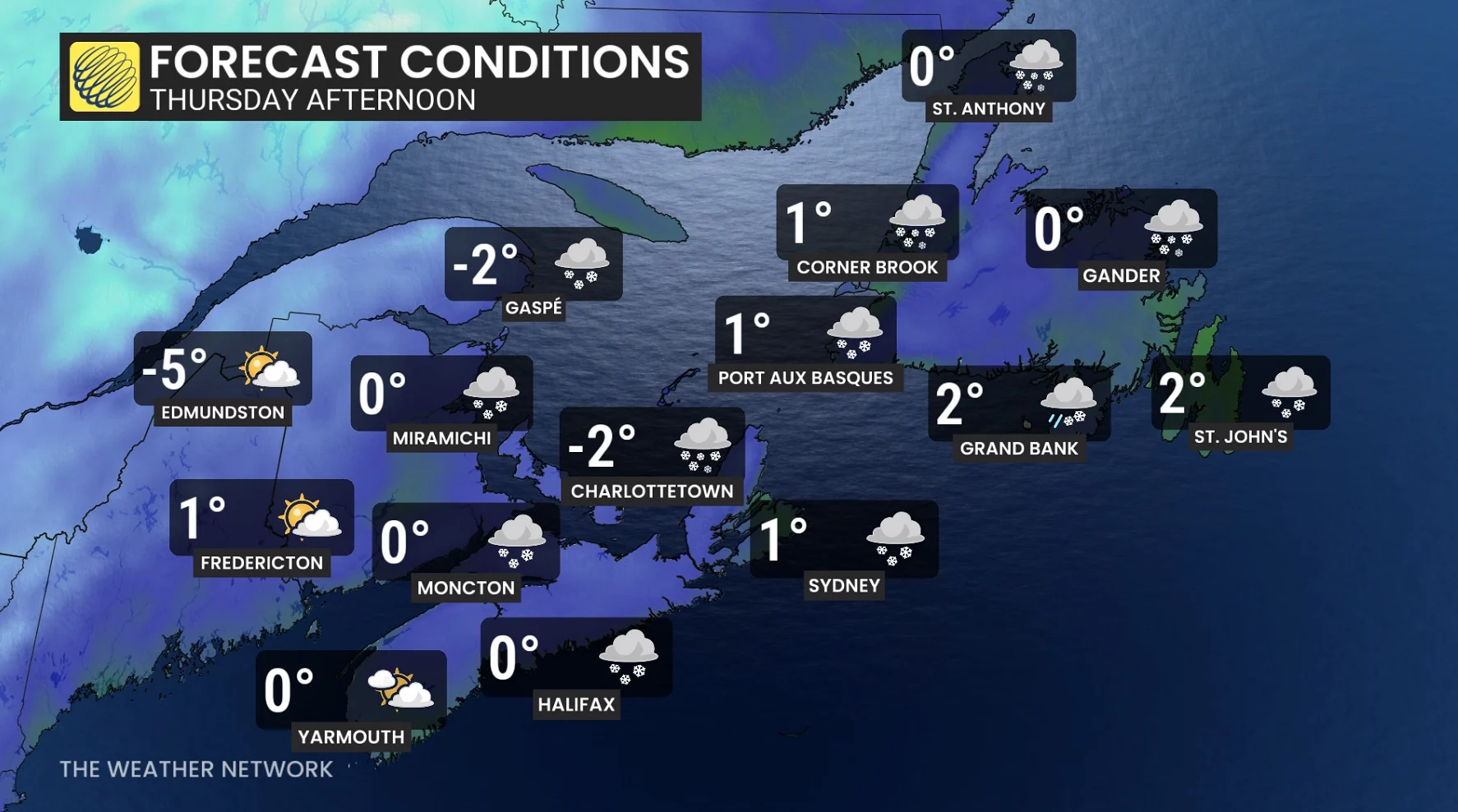 Baron - Thursday afternoon temperatures - Feb 12