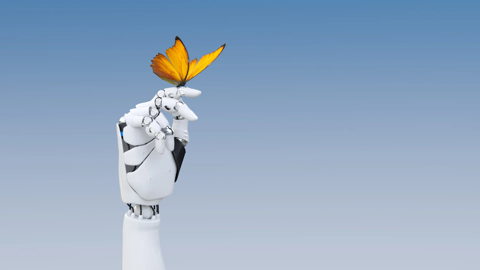 Robot with butterfly/Getty Images-1282210592