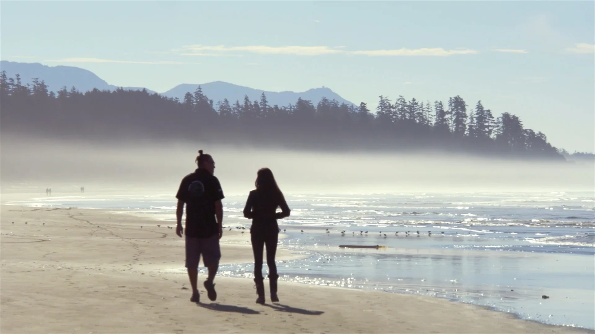 Laboucan-Massimo and Masso walking along Long Beach on Vancouver Island. (Power to the People)