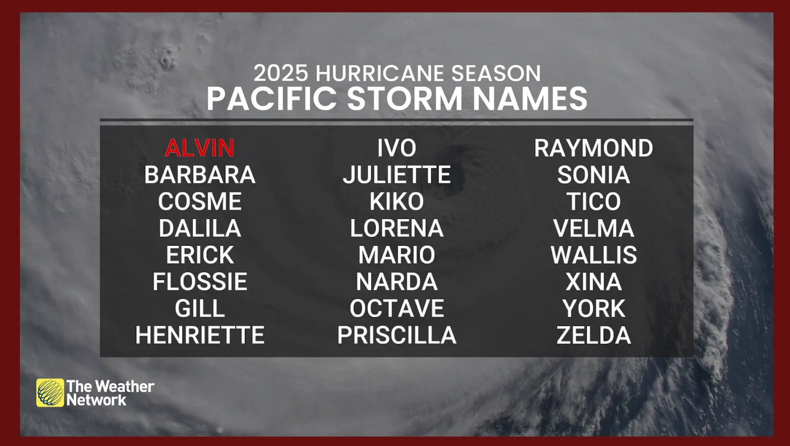 Tropical, Storms, Names, Hurricanes, Pacific, June 7, 2025. (The Weather Network/Tyler Hamilton)