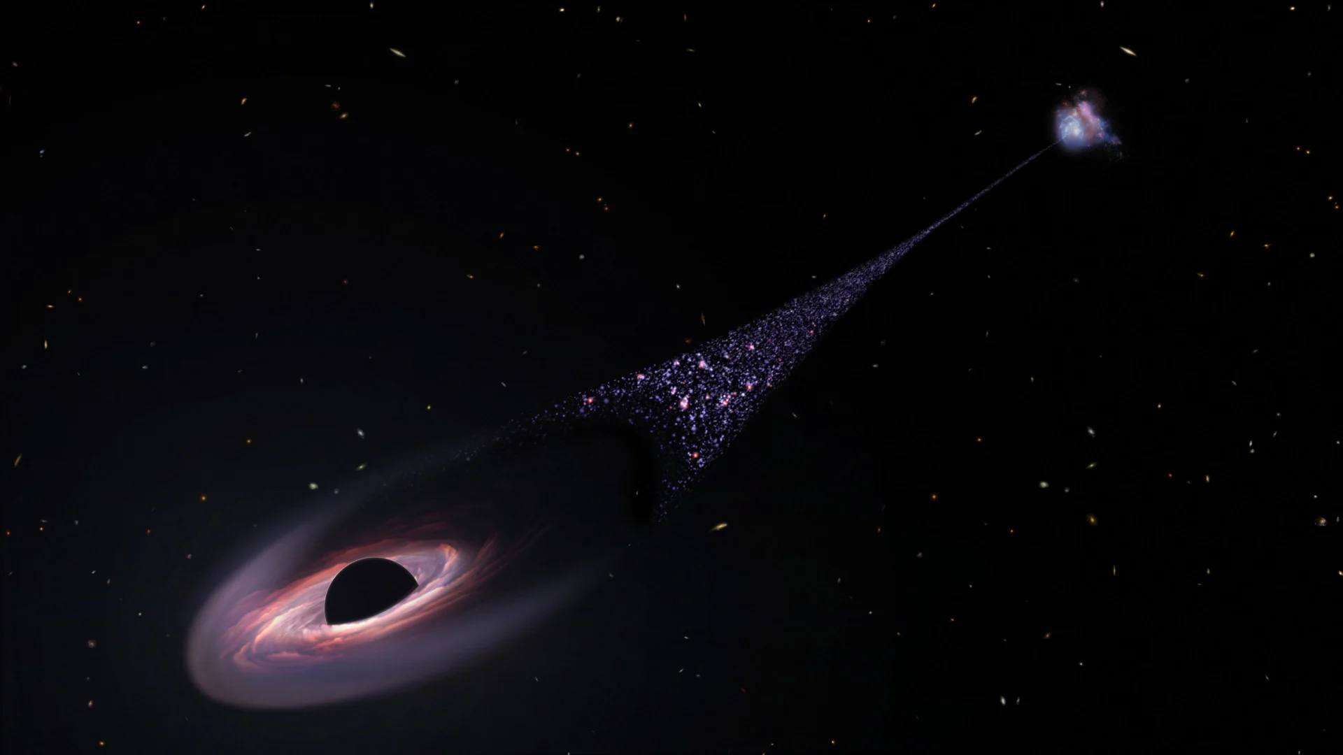 Runaway black hole Artists Conception Drawing