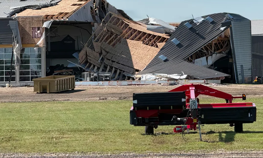 CBC - Prince Albert Sask building wind damage - Lisa Risom