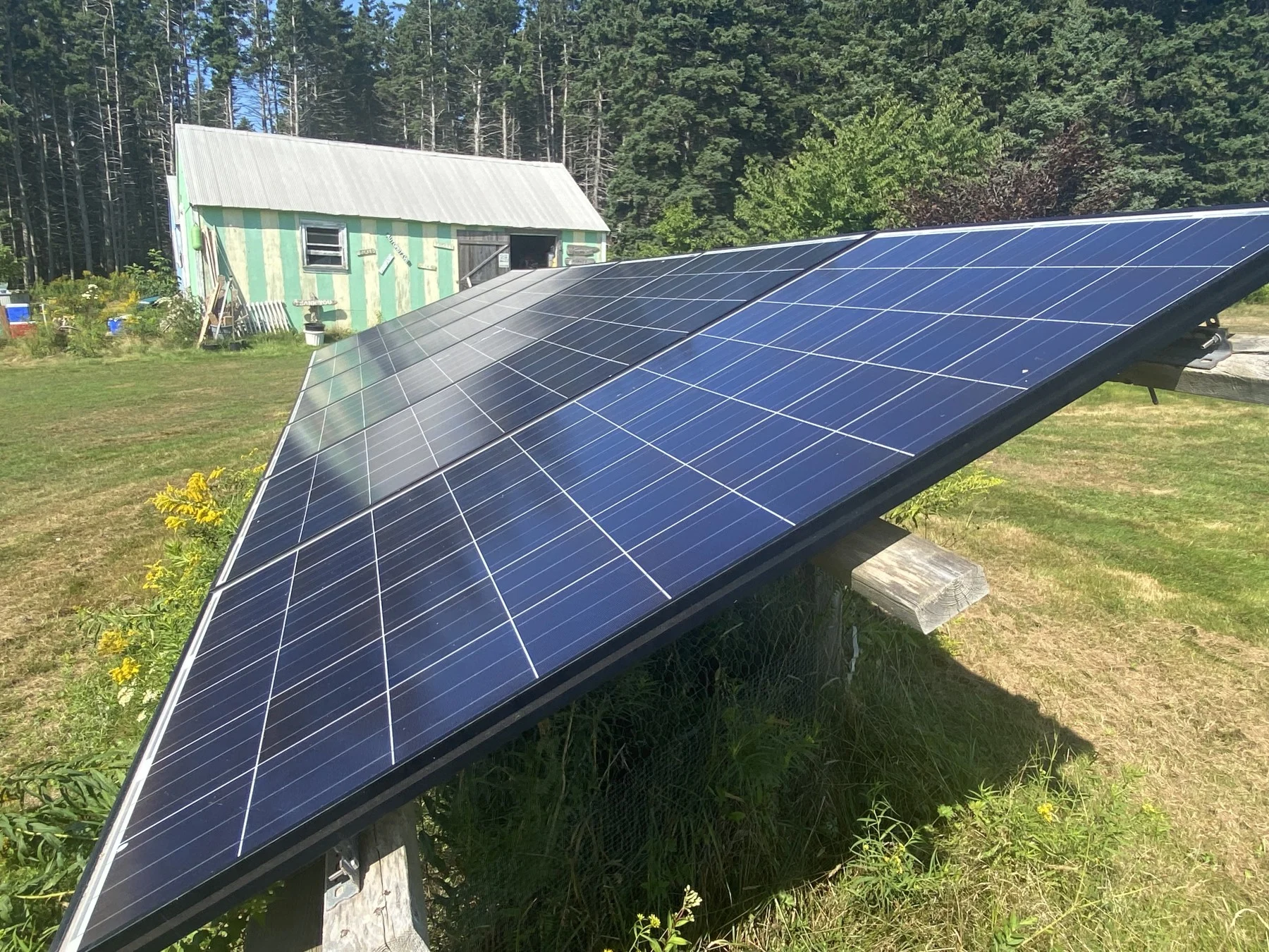 These solar panels generate energy for Pictou Island’s only store. (Nathan Coleman)
