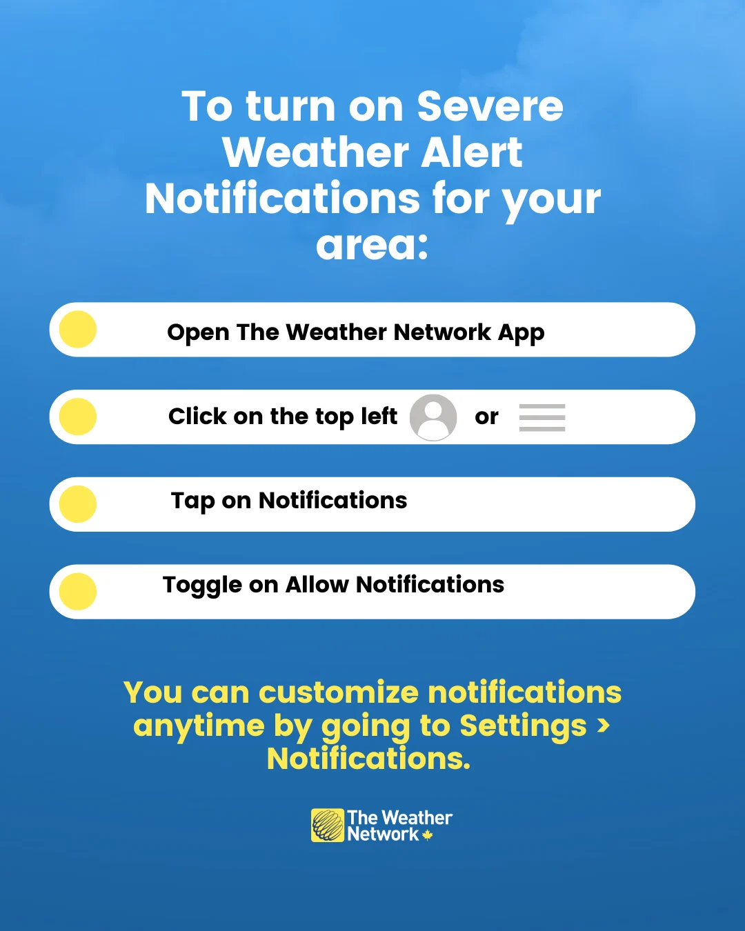 Explainer: The Weather Network notifications - how to turn them on during severe weather