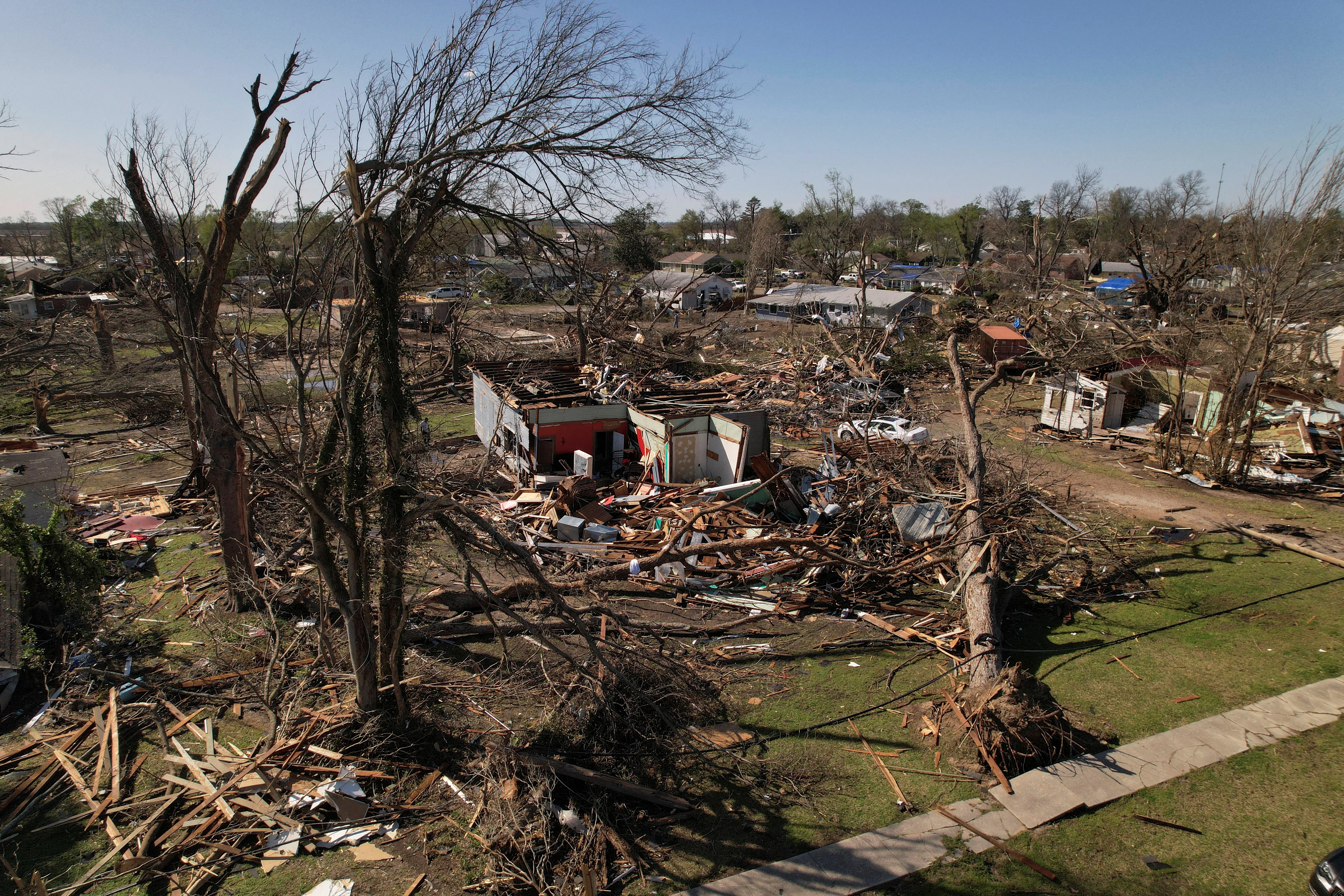 REUTERS: Aerial view of damage due to tornado (REUTERS/Cheney Orr)