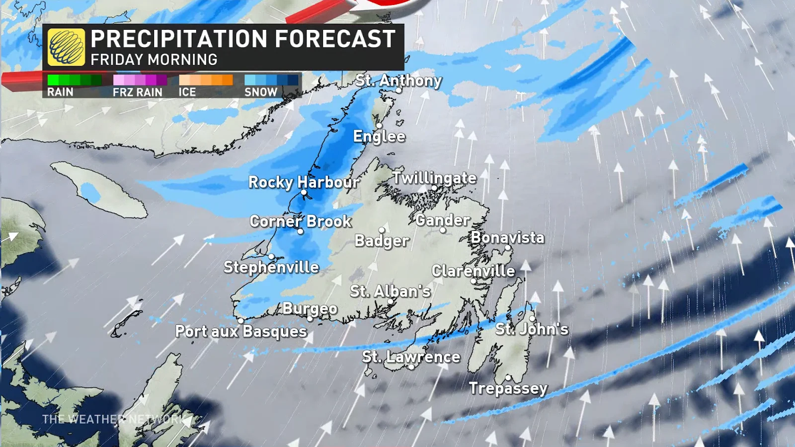 Newfoundland Friday AM precip