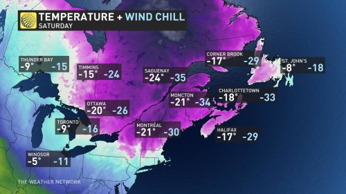 Forecast: Coldest temperatures this winter coming to Eastern Canada