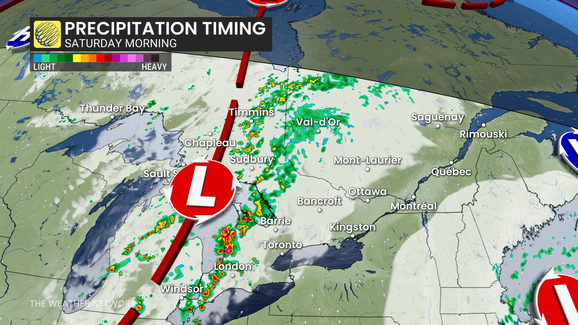 Baron - Ontario precipitation Saturday morning - Aug 21