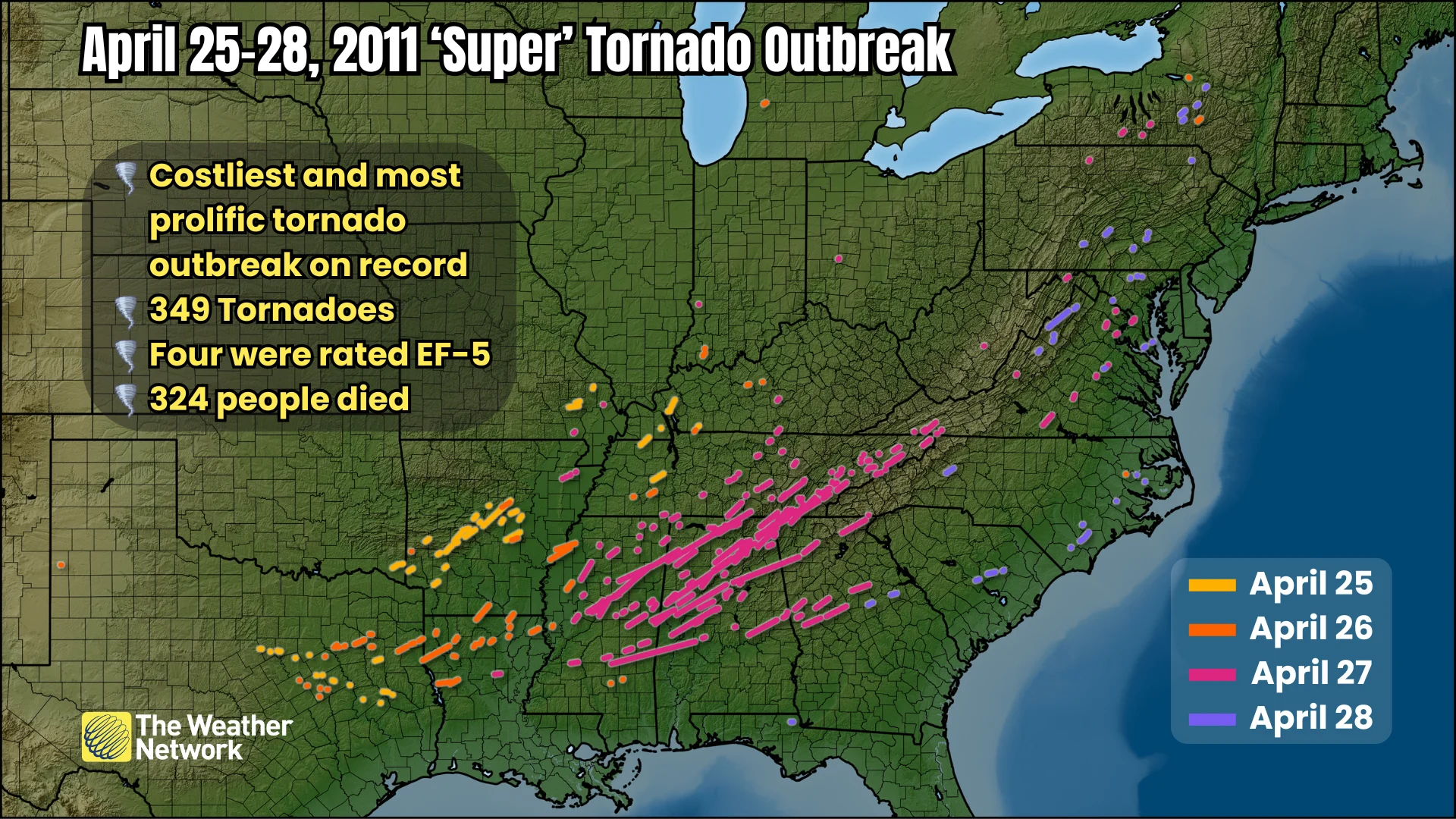 April 25, 26, 27, 28, 2011 Super Tornado Outbreak