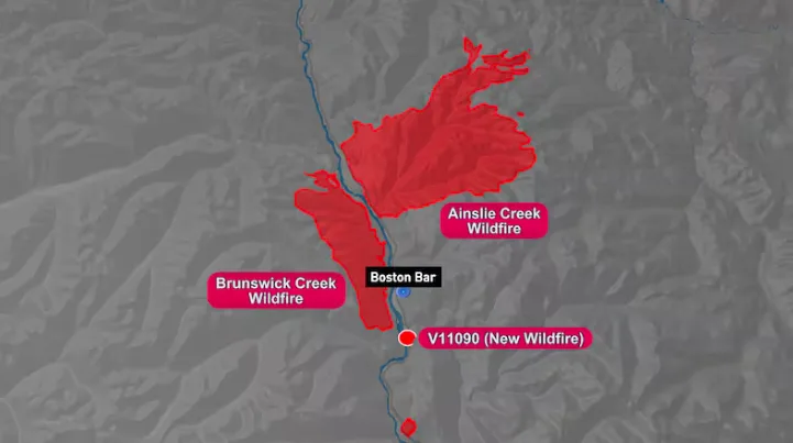 CBC news - Wildfires burning near Boston Bar