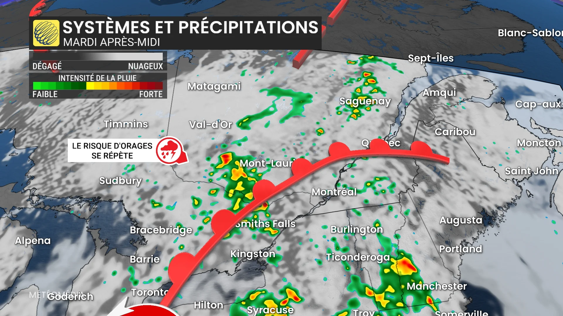 Orages : un changement de régime s'installe dès dimanche au Québec