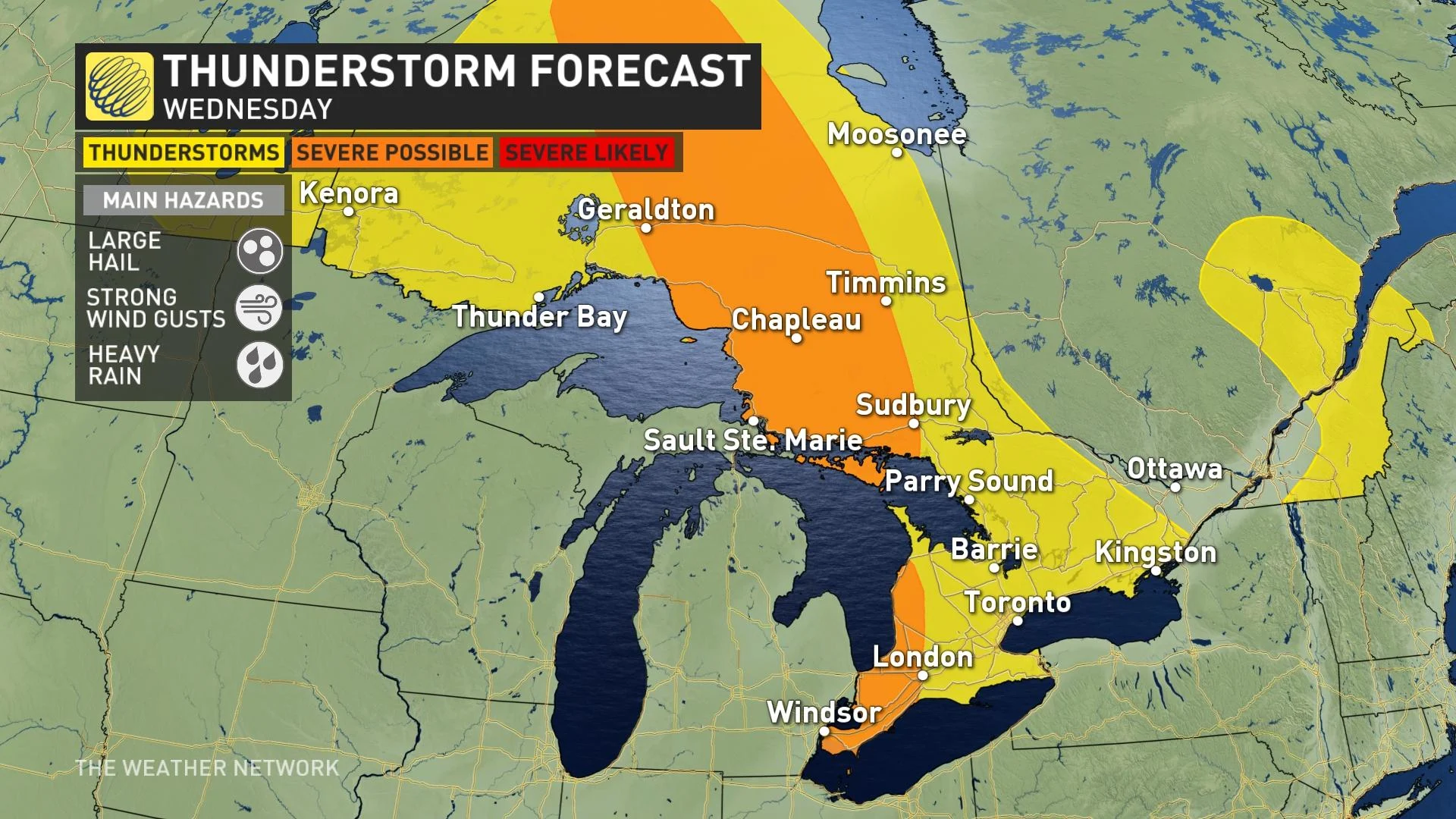 Ontario Wednesday storm risk map_June 4