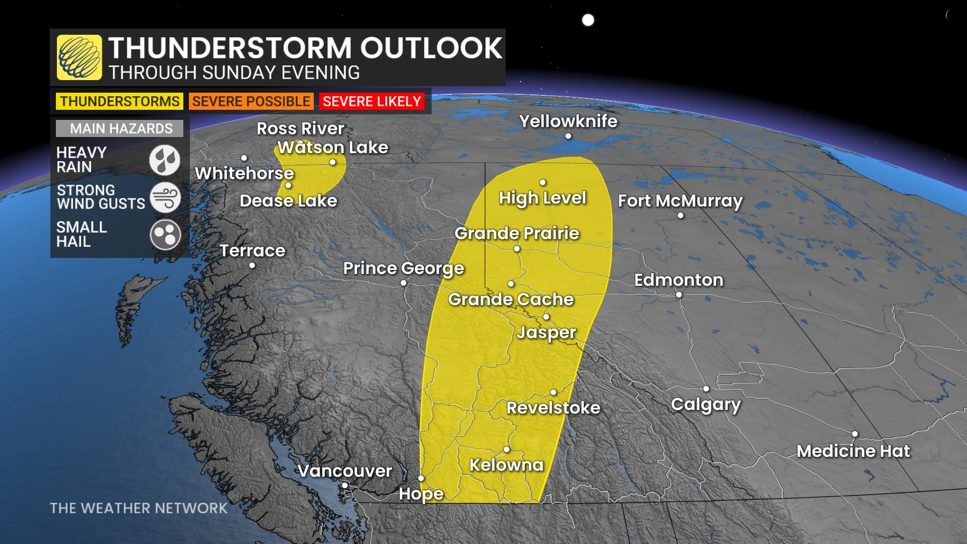 Barron - Alberta 0525 Sunday Evening Thunderstorm Outlook