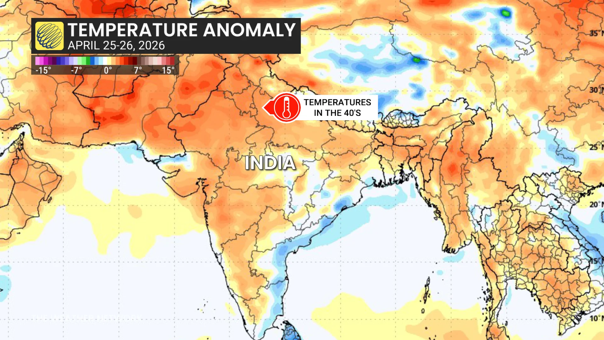 India Temperature Anomaly April 2026