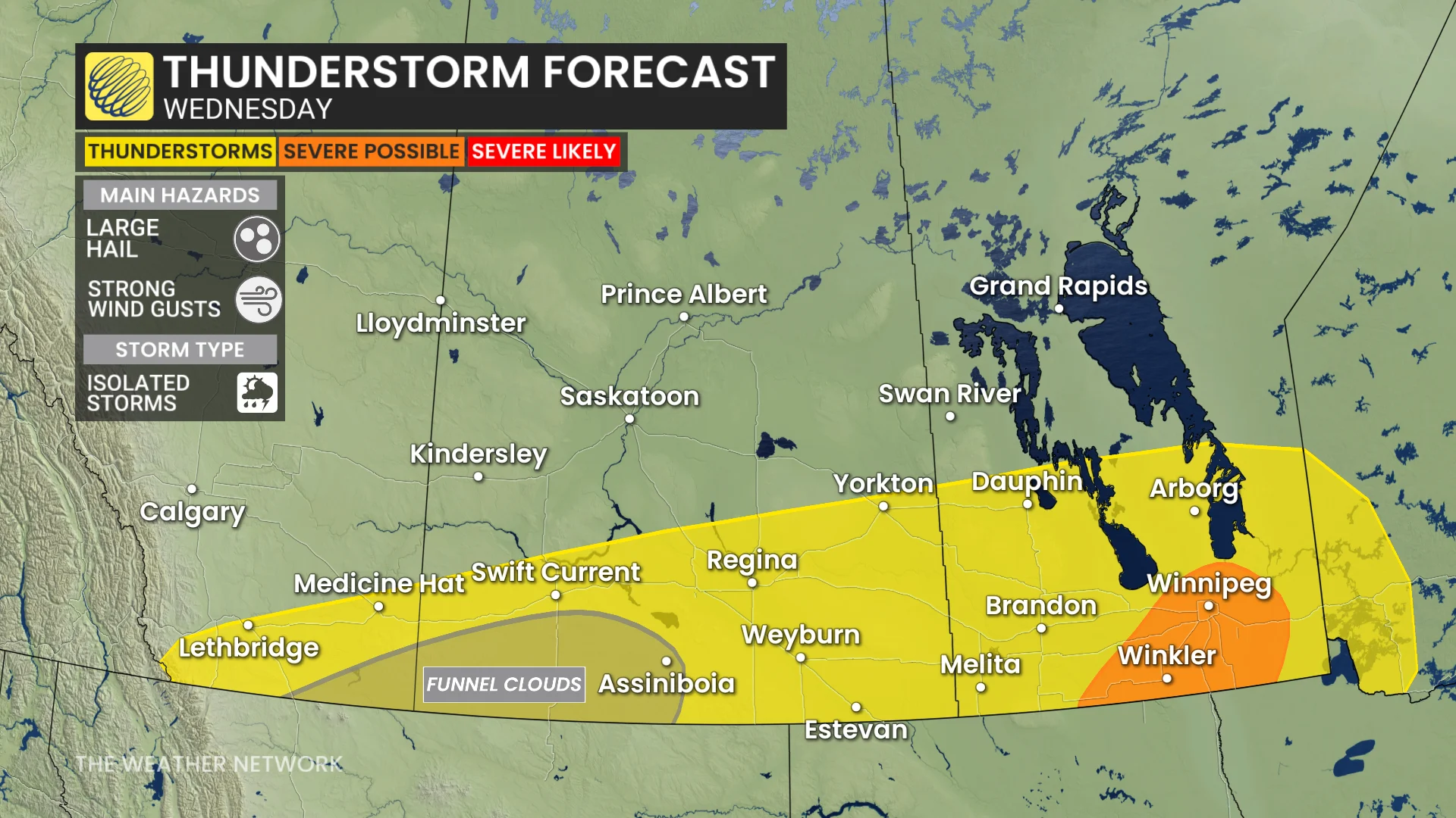 Baron - Prairie thunderstorm risk Wednesday - updated - April 22
