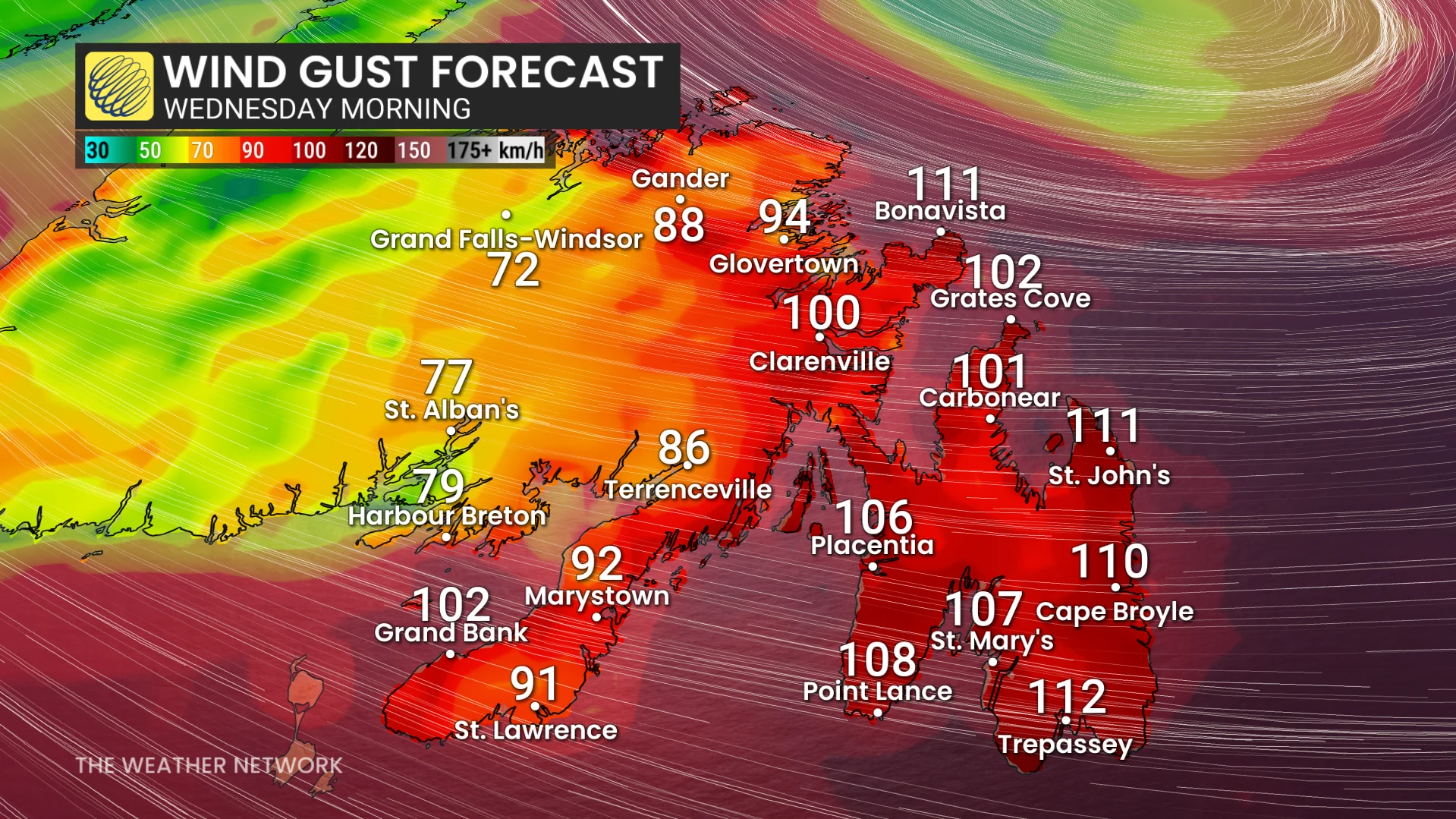 Newfoundland wind gust Wednesday morning