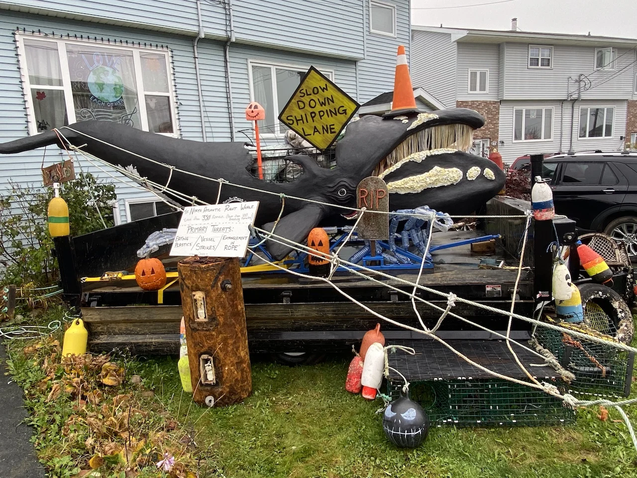 Beach trash converted into a spooktacular Halloween display