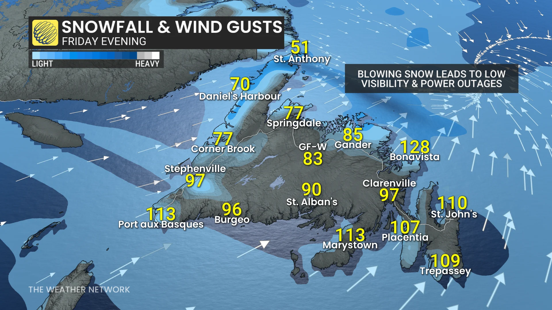 Baron - Friday evening snow and winds in NL - Dec5