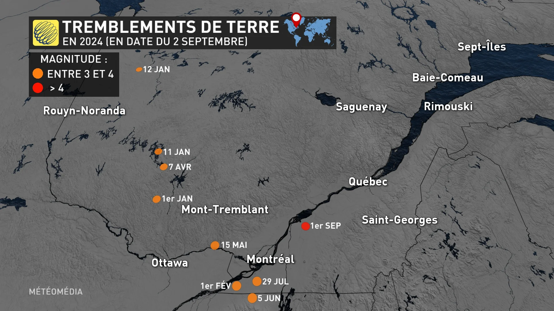SÉISMES 2024 QC