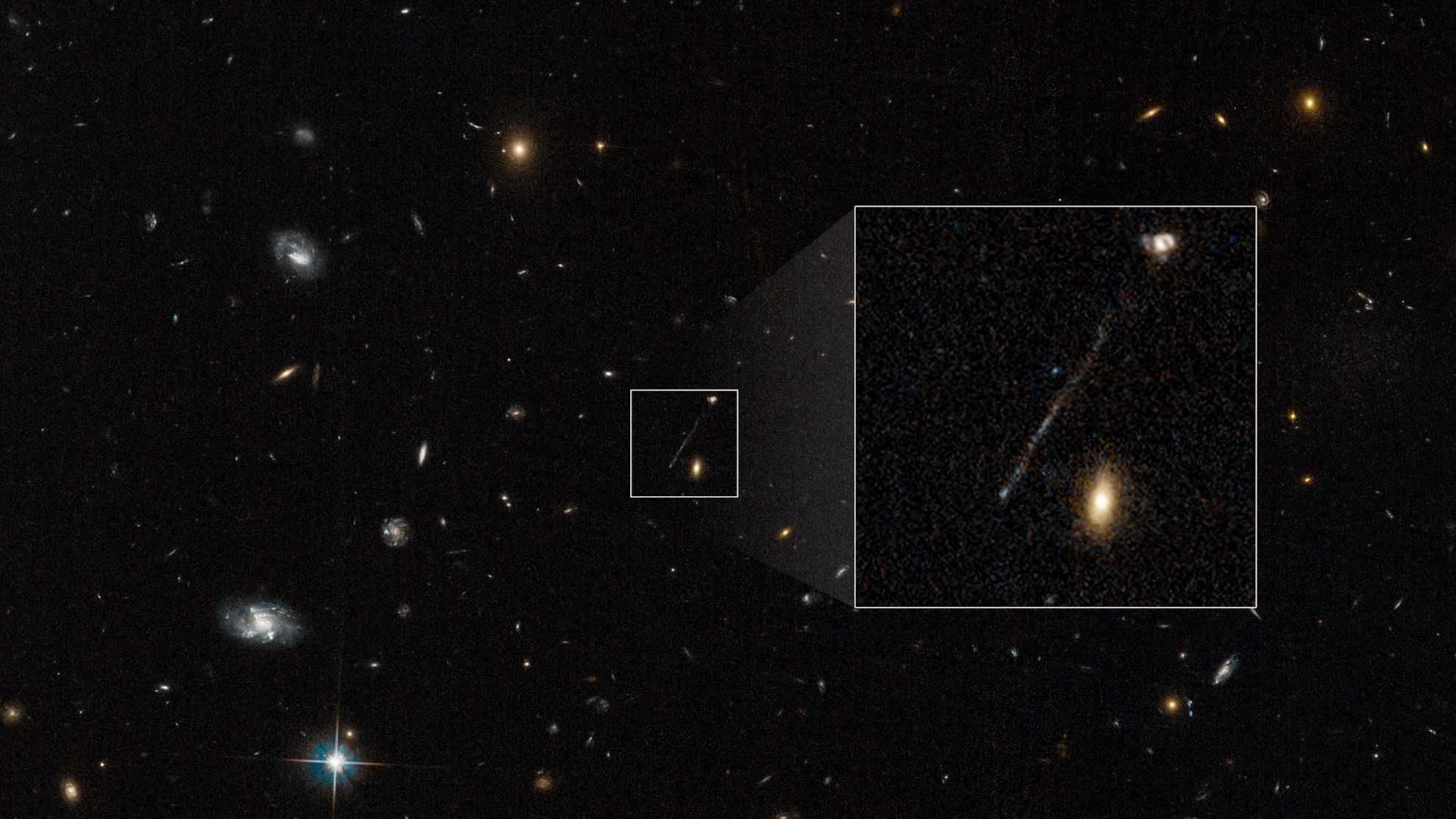 Runaway blackhole annotated NASA Hubble