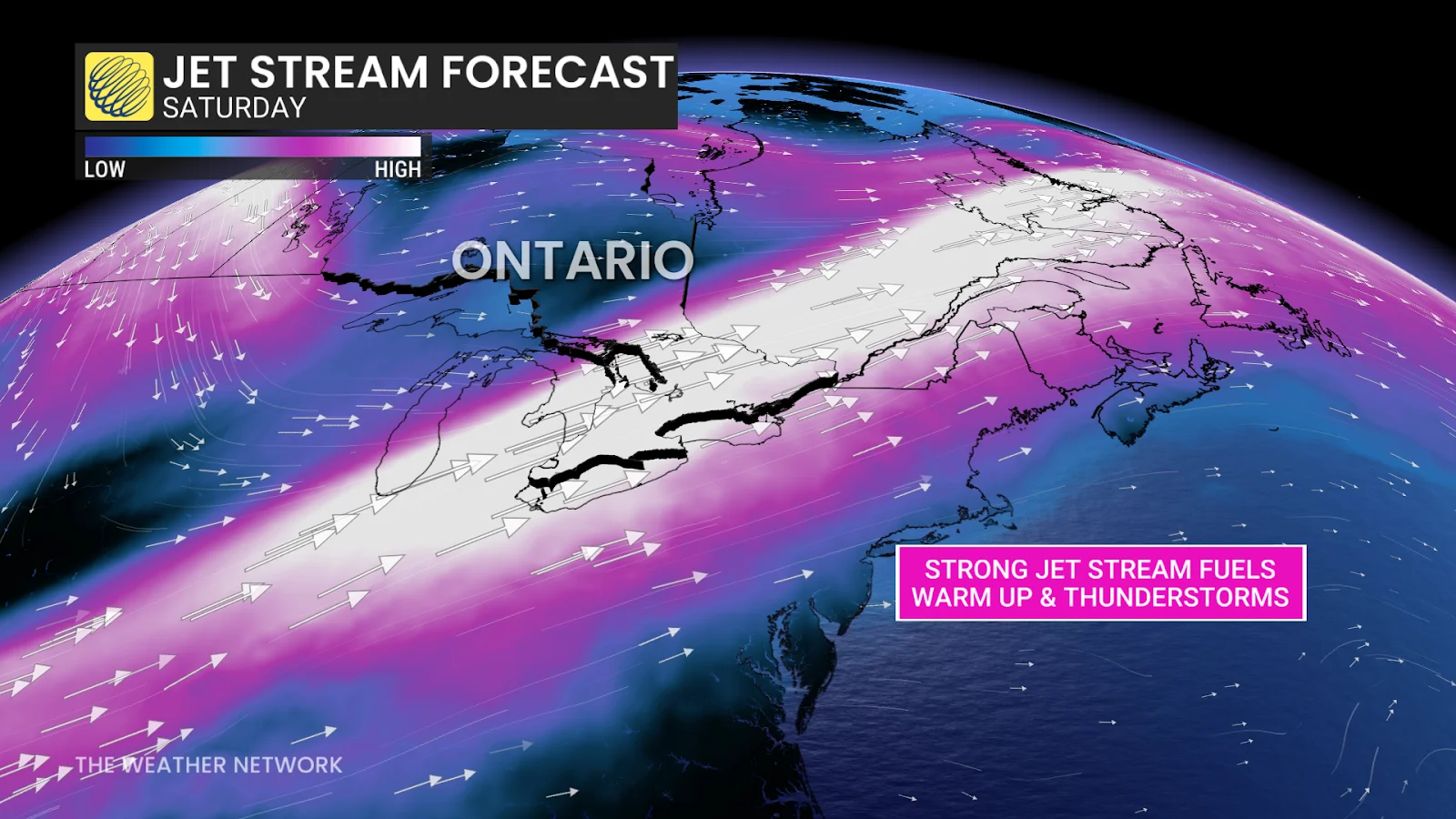 ON Jet Stream Forecast for Saturday