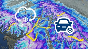 20-30+ cm of snow to blast B.C. highway passes. Timing, locations are here