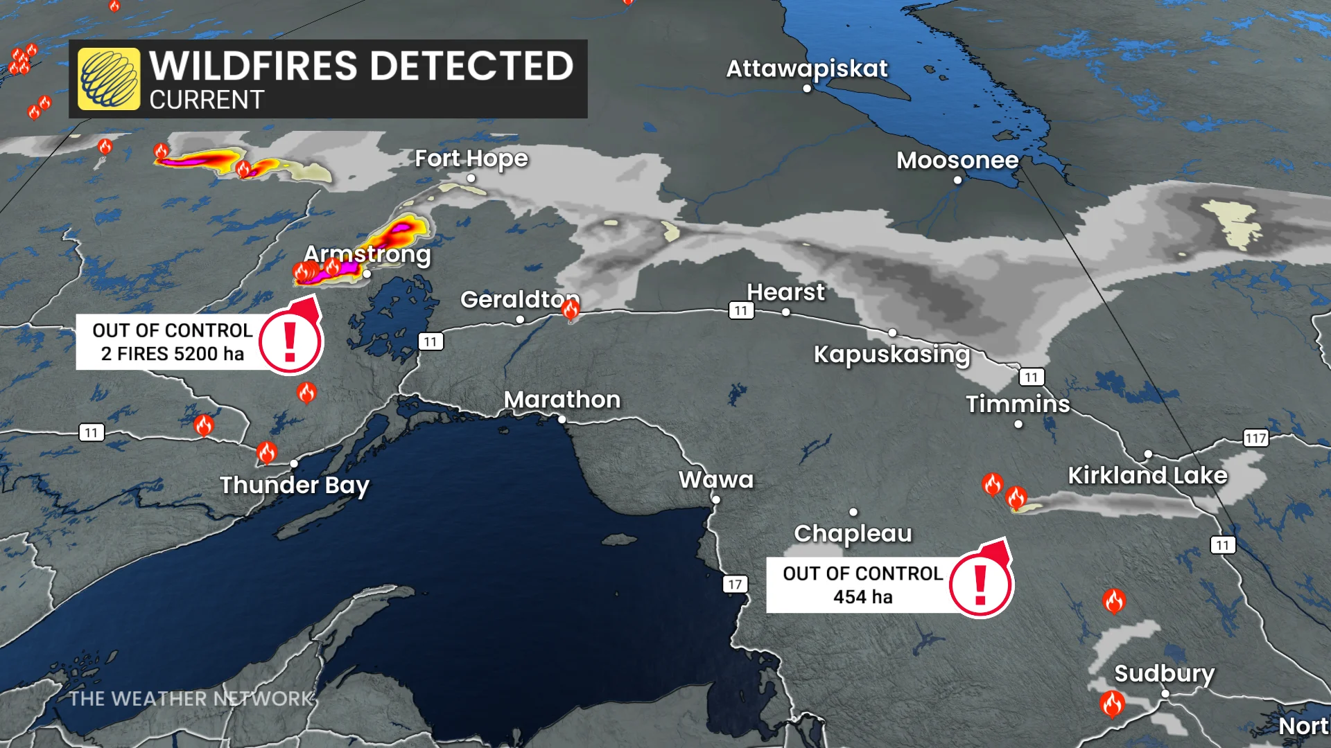 Current Ontario wildfires as of June 3