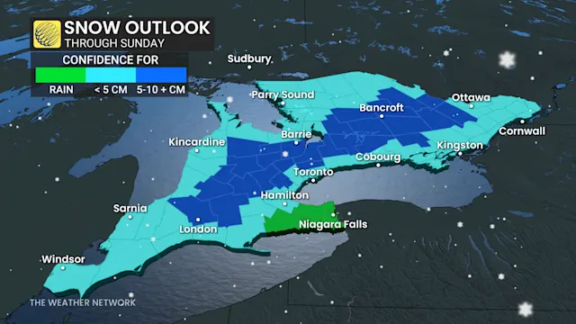 First accumulating snow could hit southern Ontario Sunday - The Weather ...
