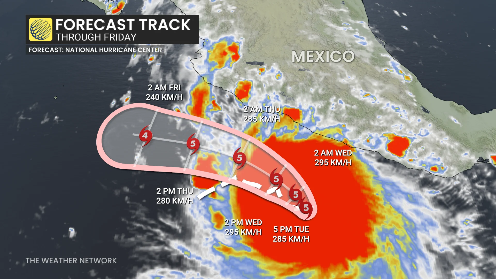Hurricane Polo forecast track Sept. 22 (PM)