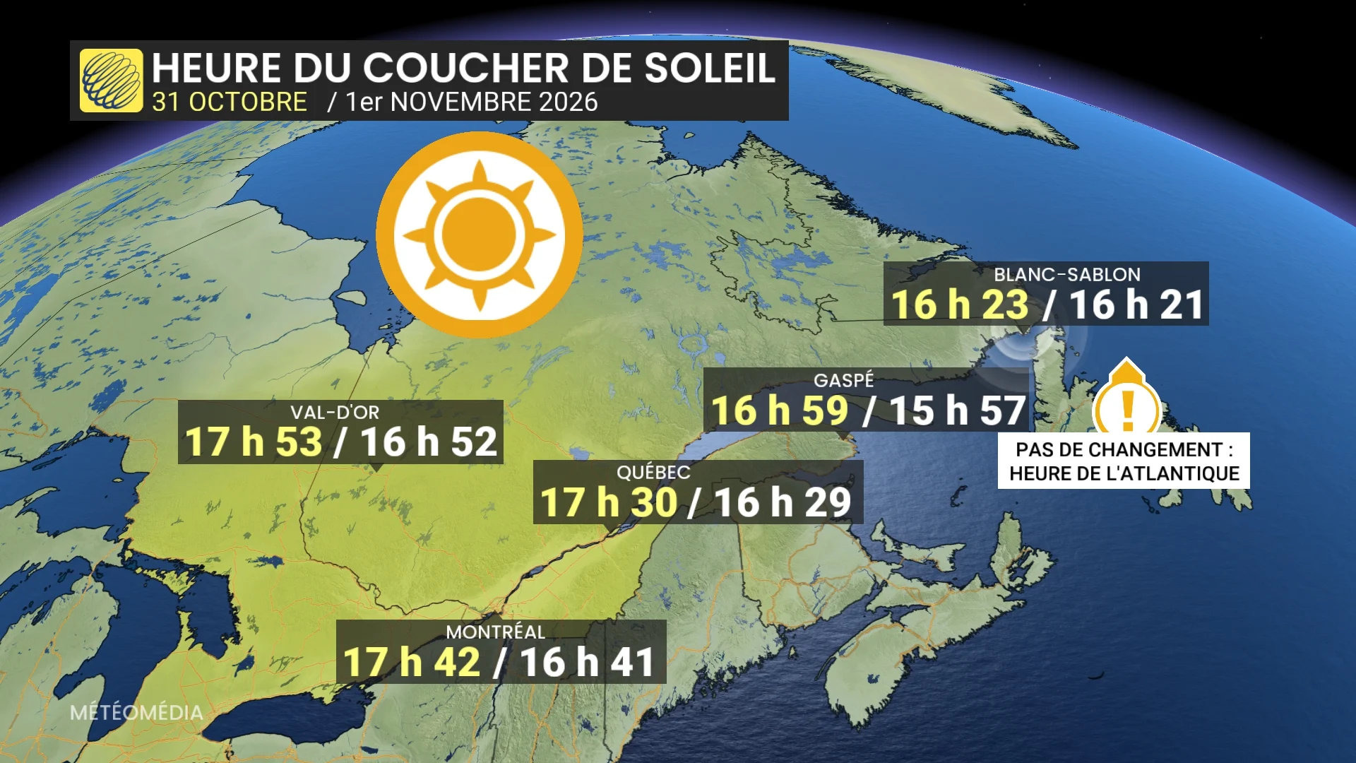 heure coucher soleil novembre 2026 quebec
