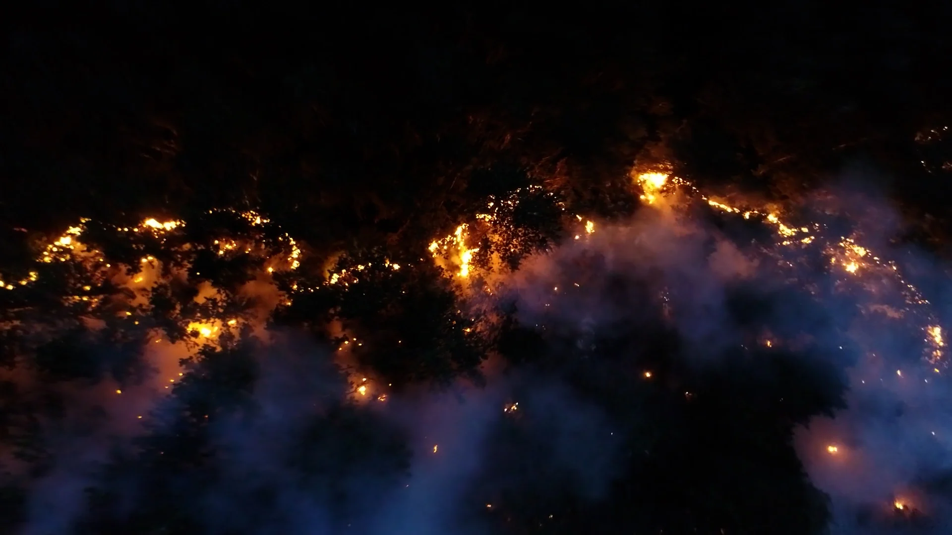 Vue aérienne feux de forêt