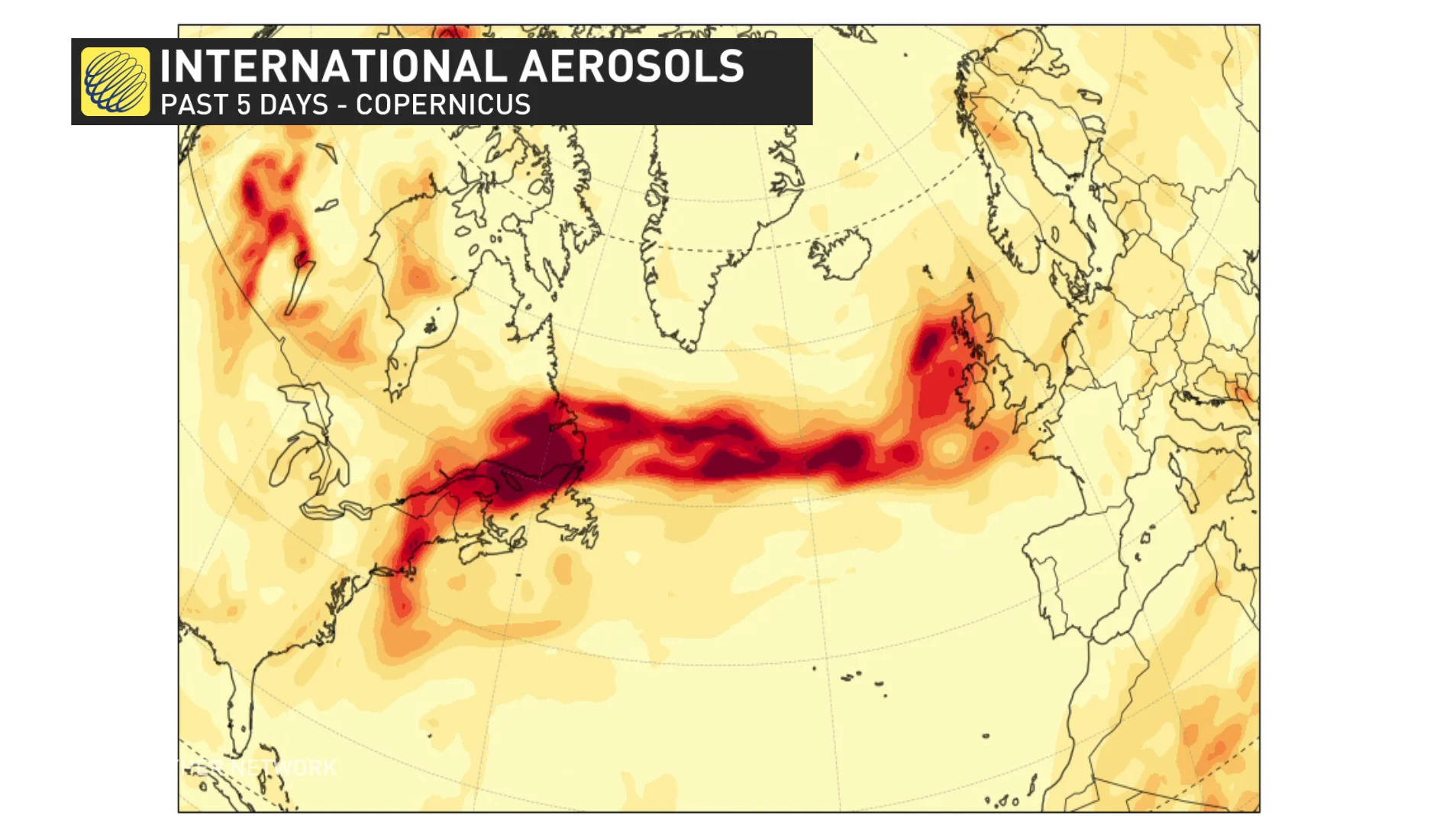 International aerosols past five days