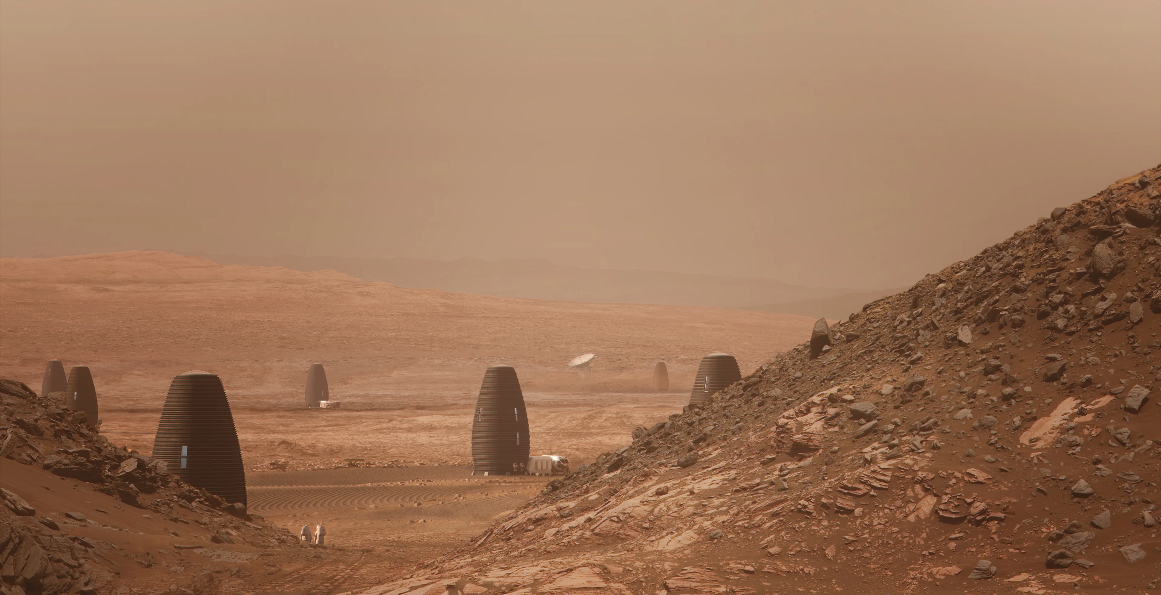 AI-SpaceFactory-Mars-Habitat-Exterior-Distant View