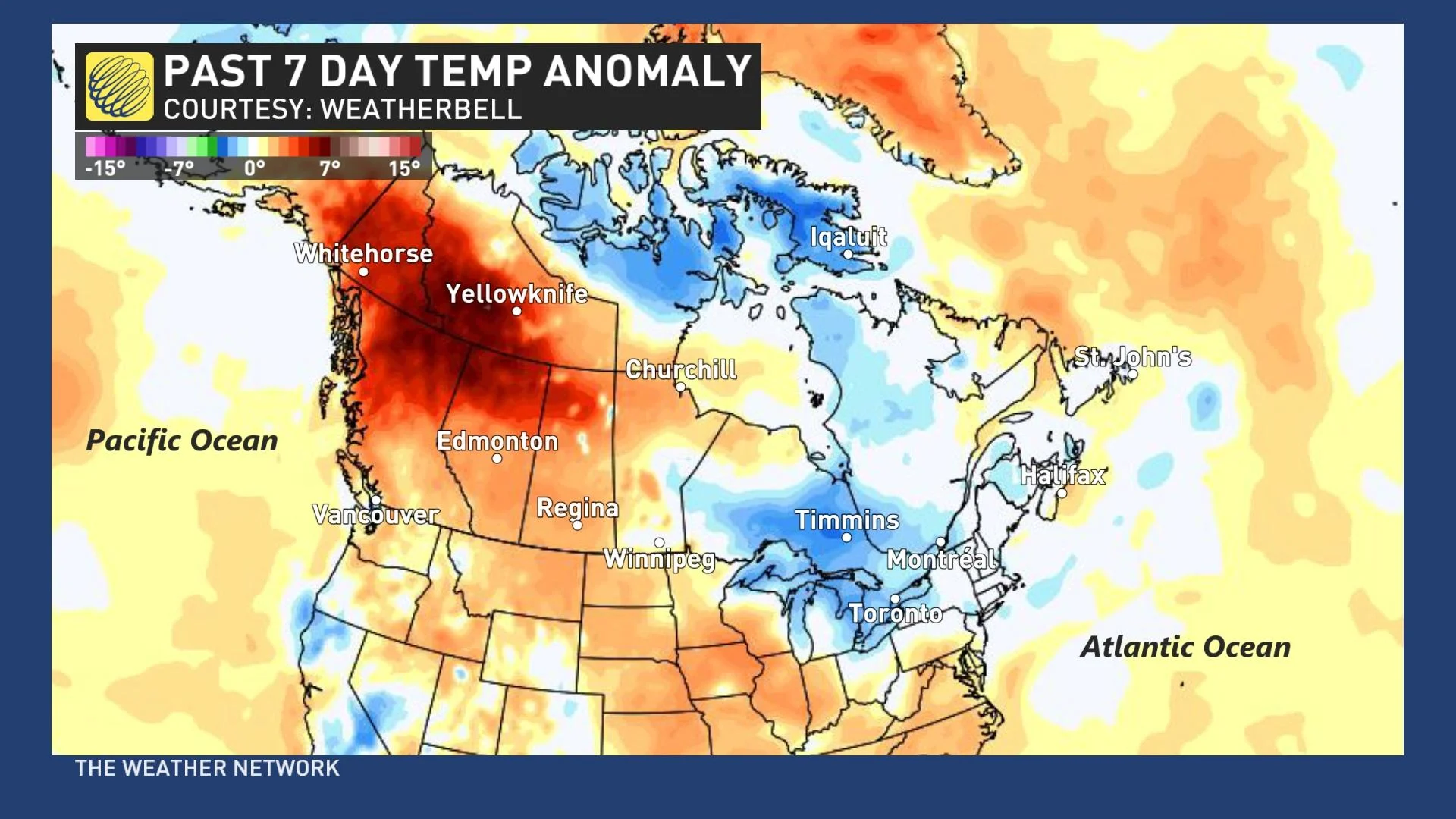 Pasts seven-day temp anomaly