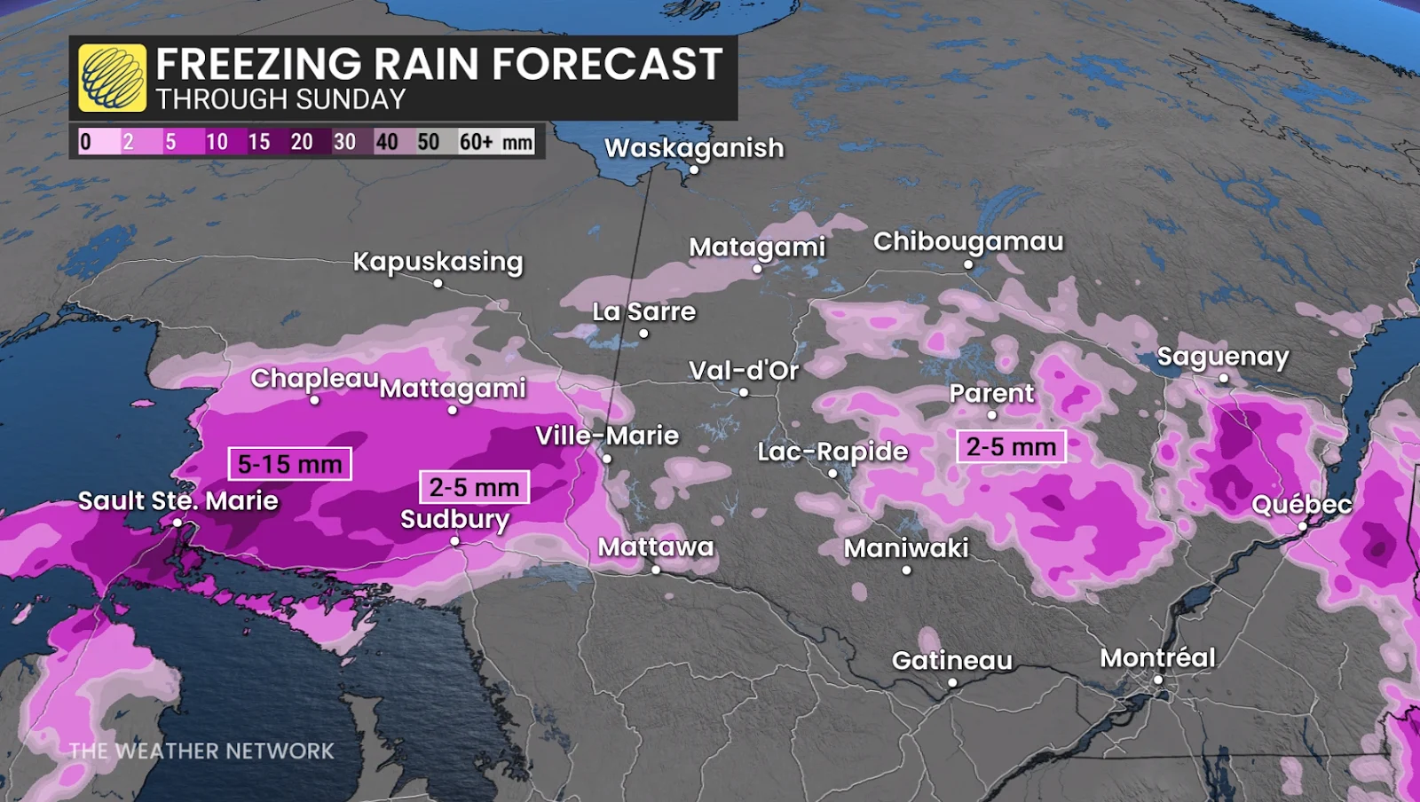 Northeastern Ontario weekend forecast freezing rain - April 4, 2026